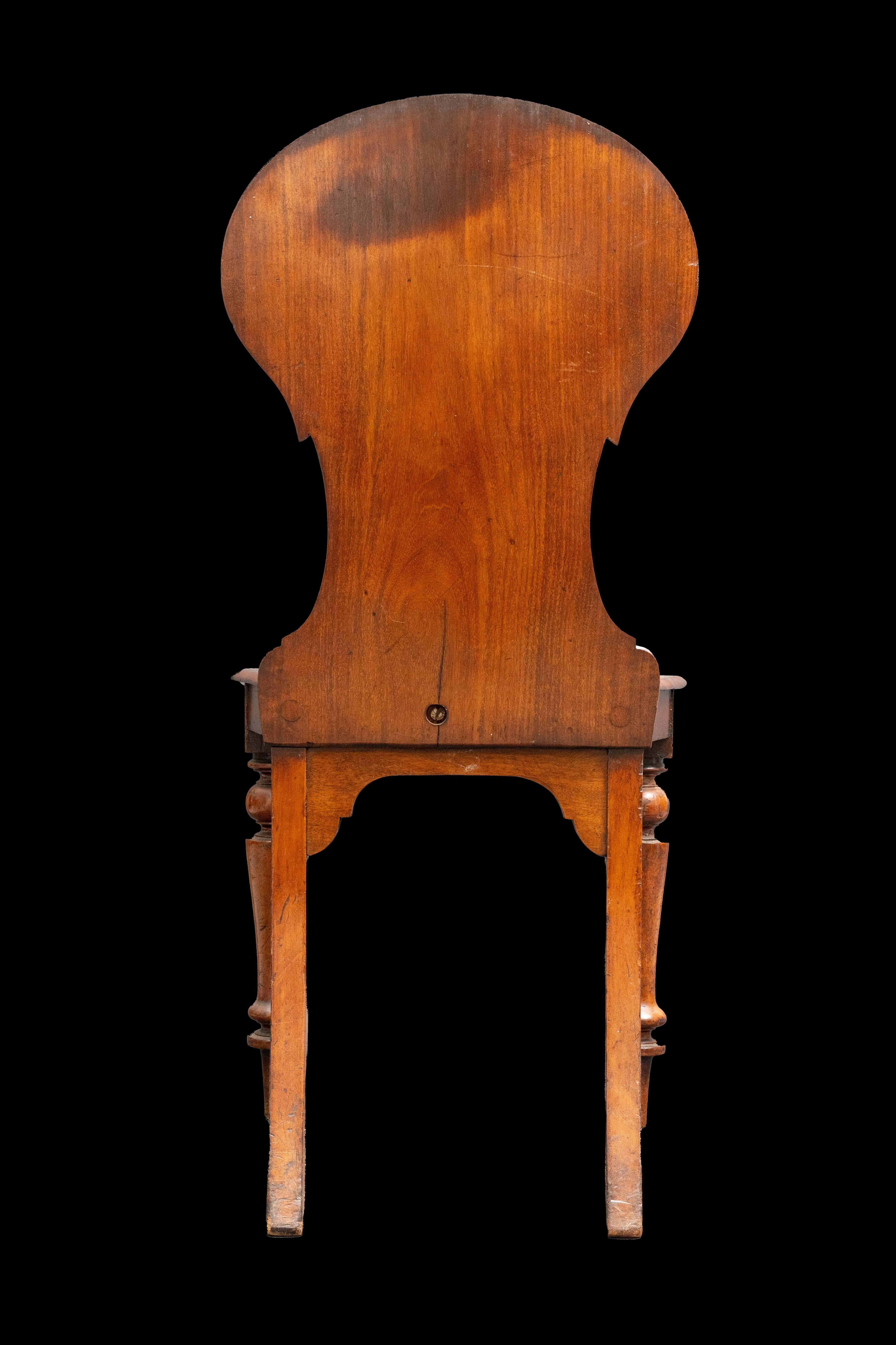 19th Century Antique Walnut Chair W/ Crest Detail