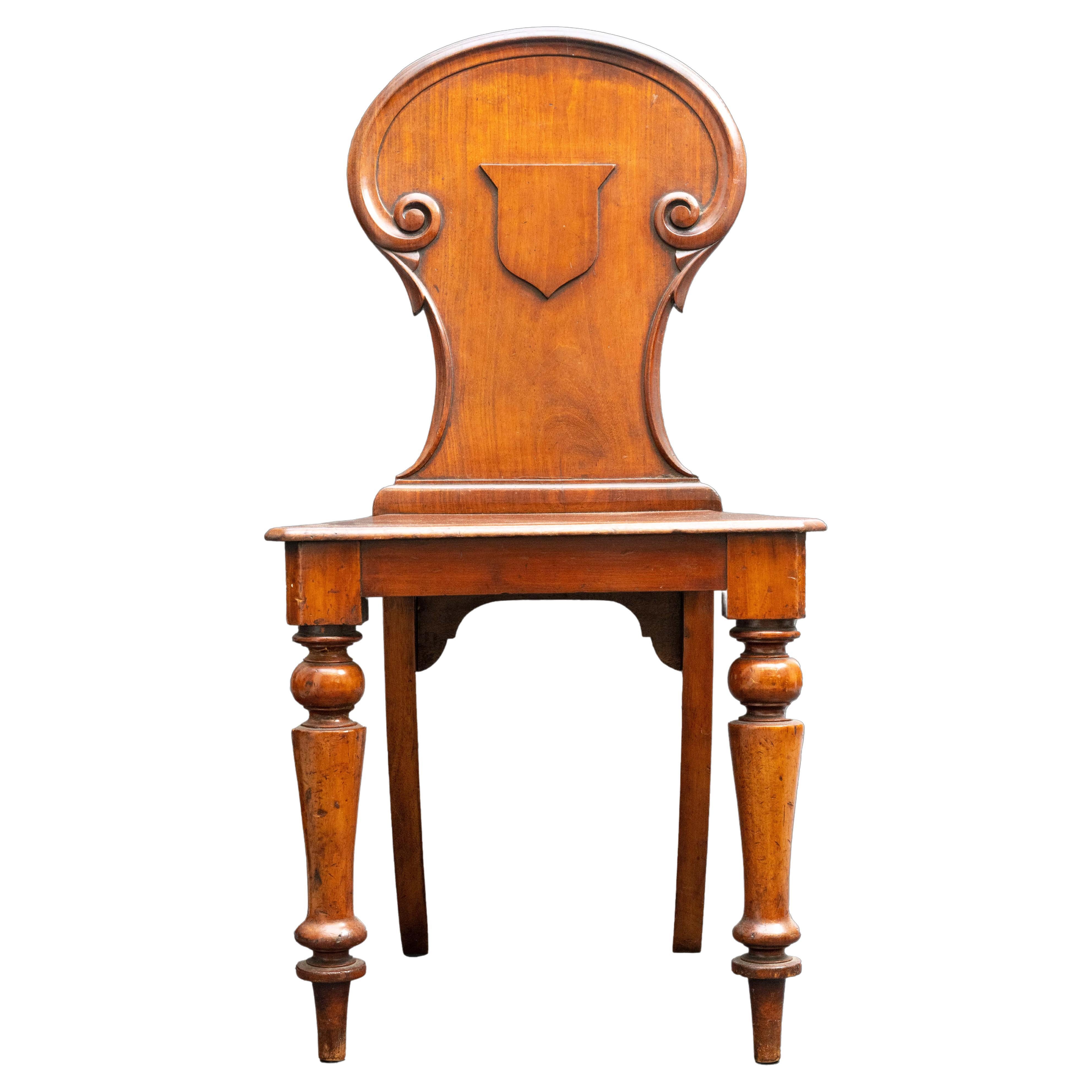 Antique Walnut Chair W/ Crest Detail
