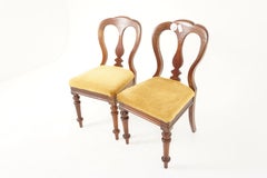Antique Walnut Chairs, Pair of Balloon Back Dining Chairs, Scotland 1880, H1133