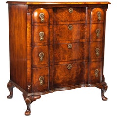 Antique Walnut Chest of Drawers of an Elegant Shaped Front Design