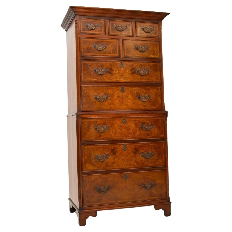Antique Walnut Chest on Chest of Drawers