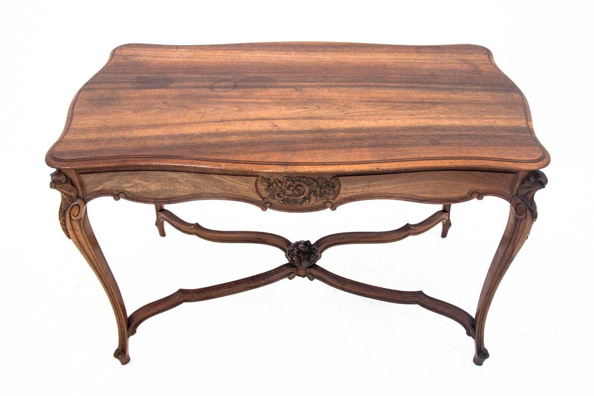 French Antique walnut coffee table, circa 1900