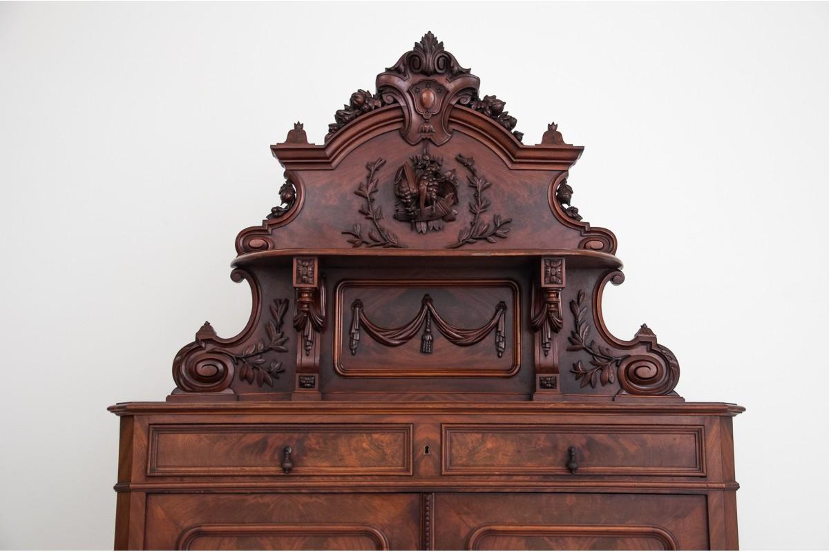 Louis Philippe Antique Walnut Commode Buffet from 1880s