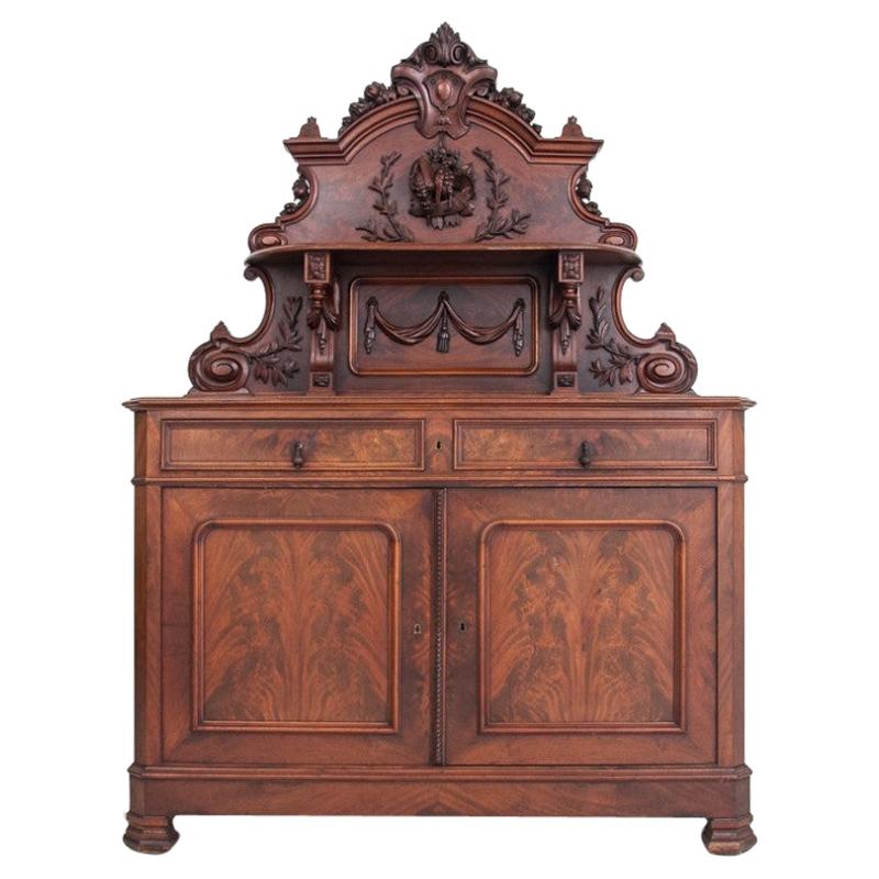 Antique Walnut Commode Buffet from 1880s