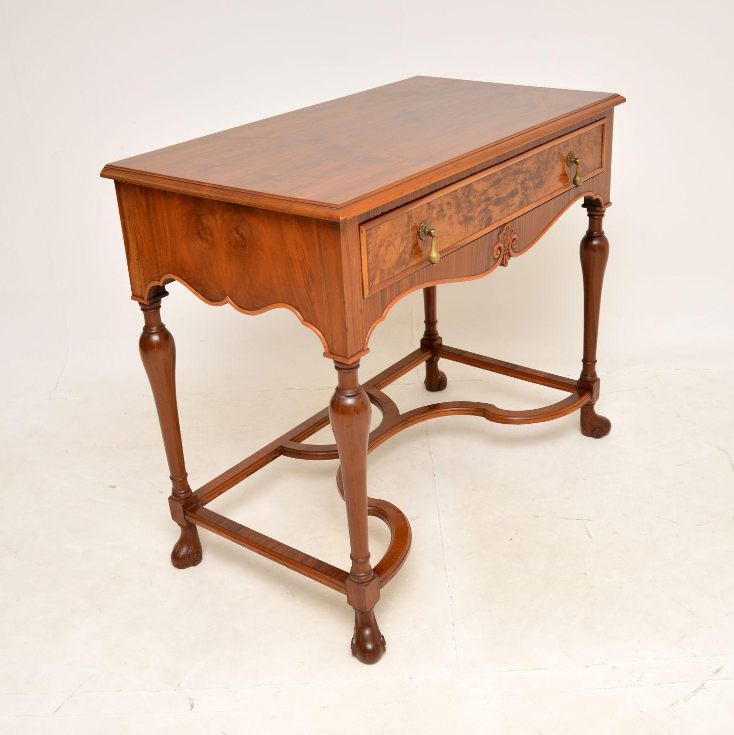Queen Anne Antique Walnut Console / Side Table For Sale