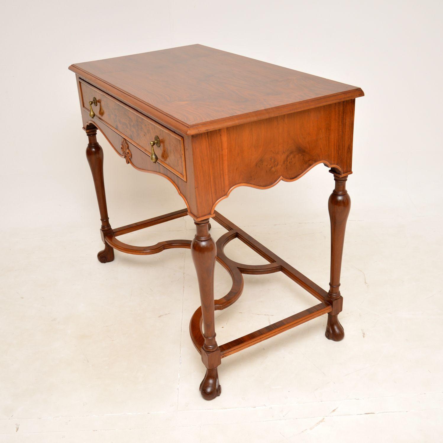 British Antique Walnut Console / Side Table For Sale