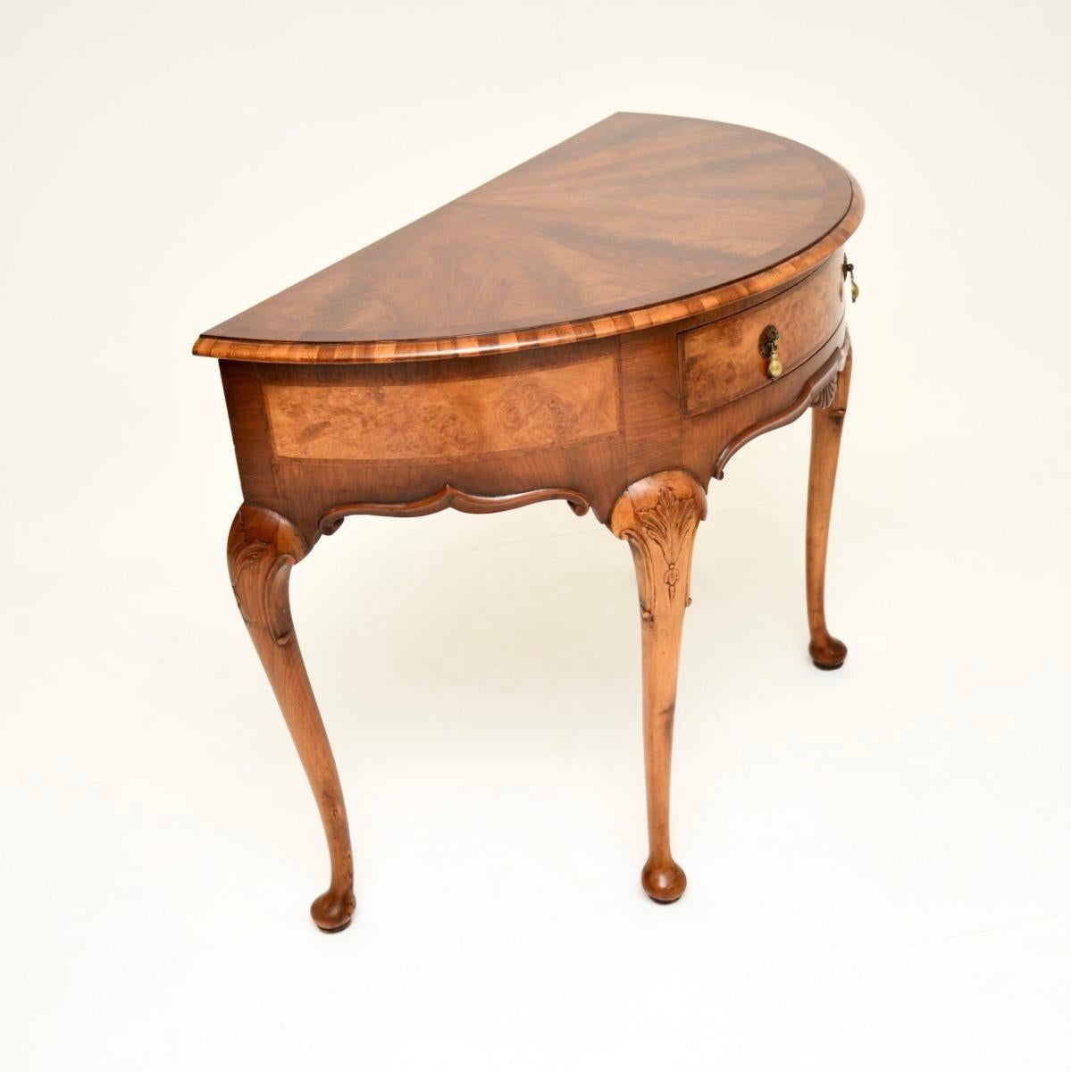 Queen Anne Antique Walnut Console Table by Hamptons of Pall Mall