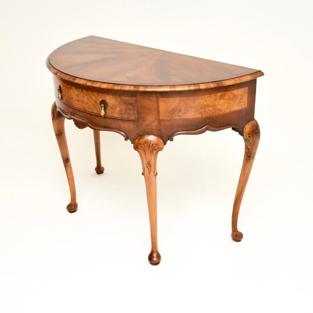 British Antique Walnut Console Table by Hamptons of Pall Mall