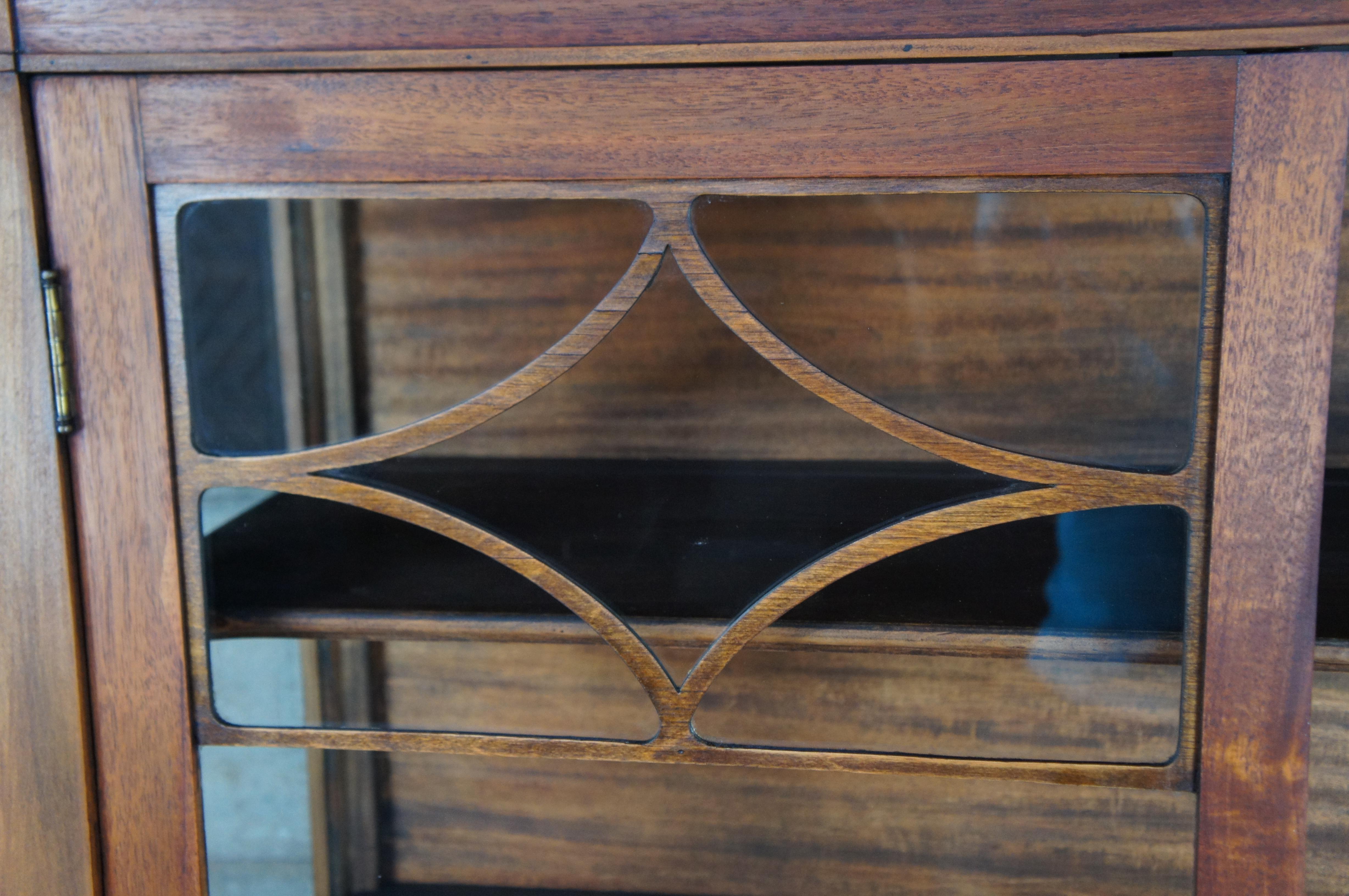 Antique Walnut Curio China Display Cabinet Cupboard Bookcase Showcase Vitrin 64