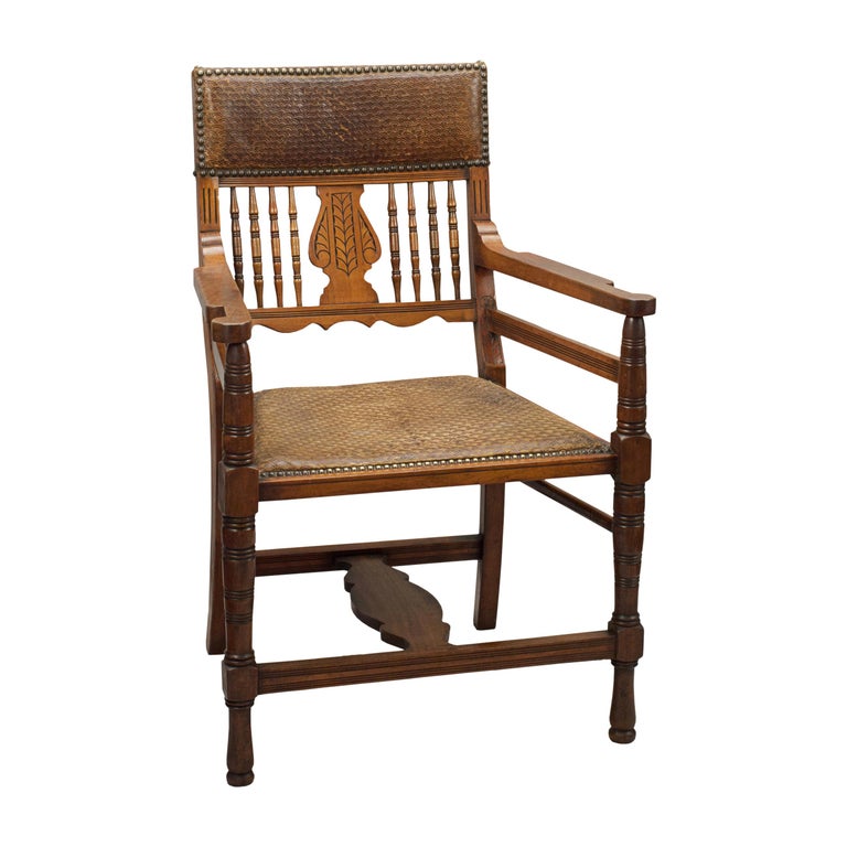Antique Walnut Desk Chair G F Armytage Lamb Of Manchester For Sale At 1stdibs