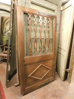 Antique Walnut Door, Carved as a Gate, 19th Century, Italy