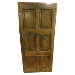 Antigua Puerta de Nogal Tallada con Seis Paneles, Siglo XVIII Italia