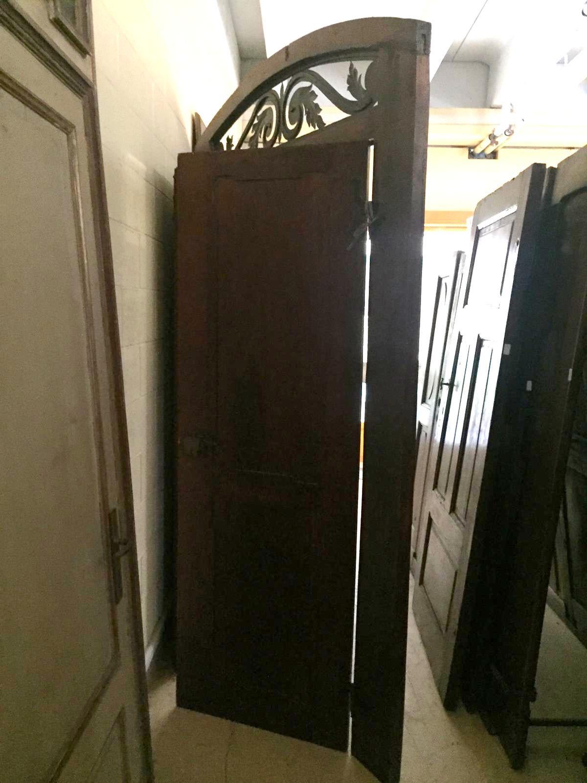 Antique Walnut double Door , original frame and iron, '700 Italy For Sale 5