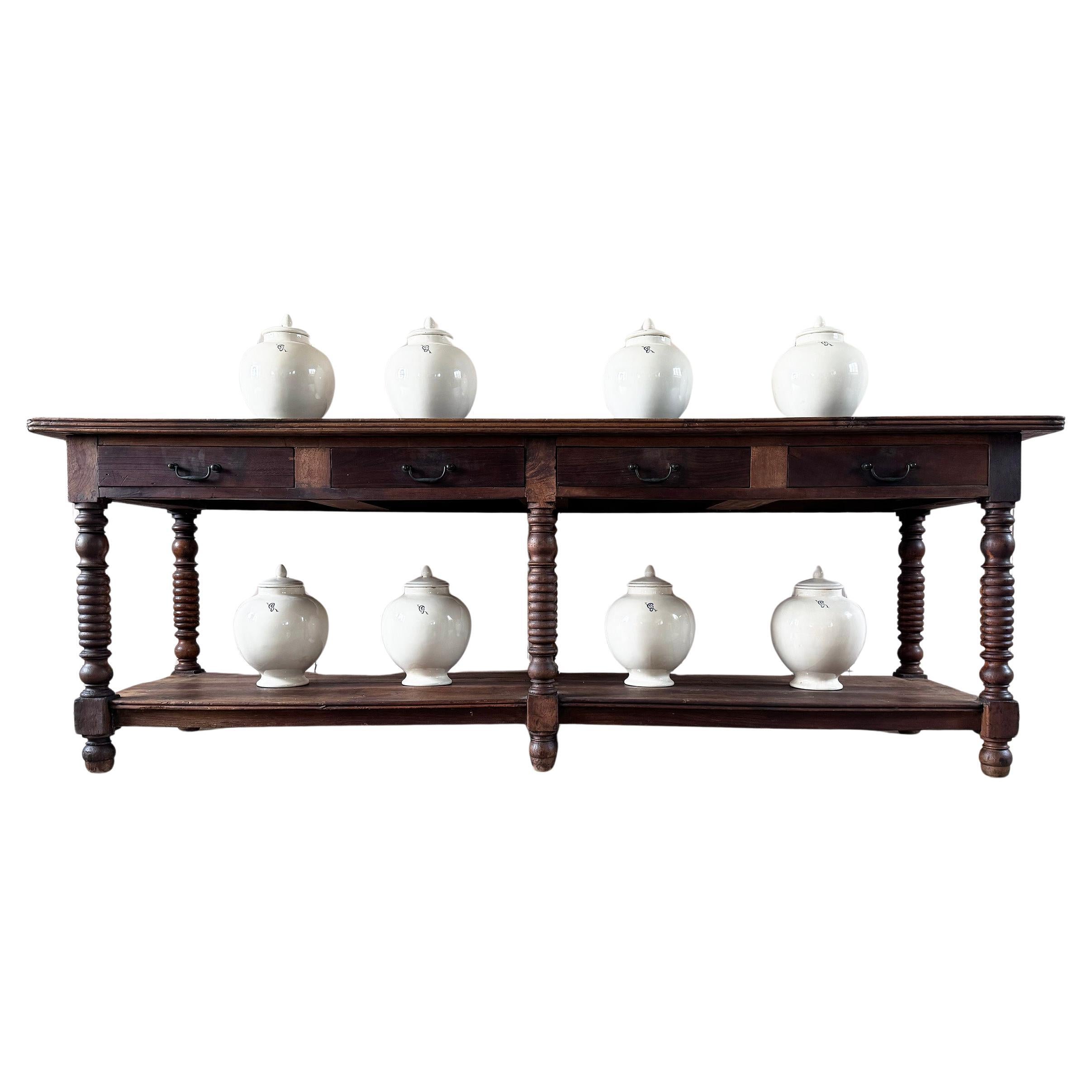 Table de drapier ancienne en noyer