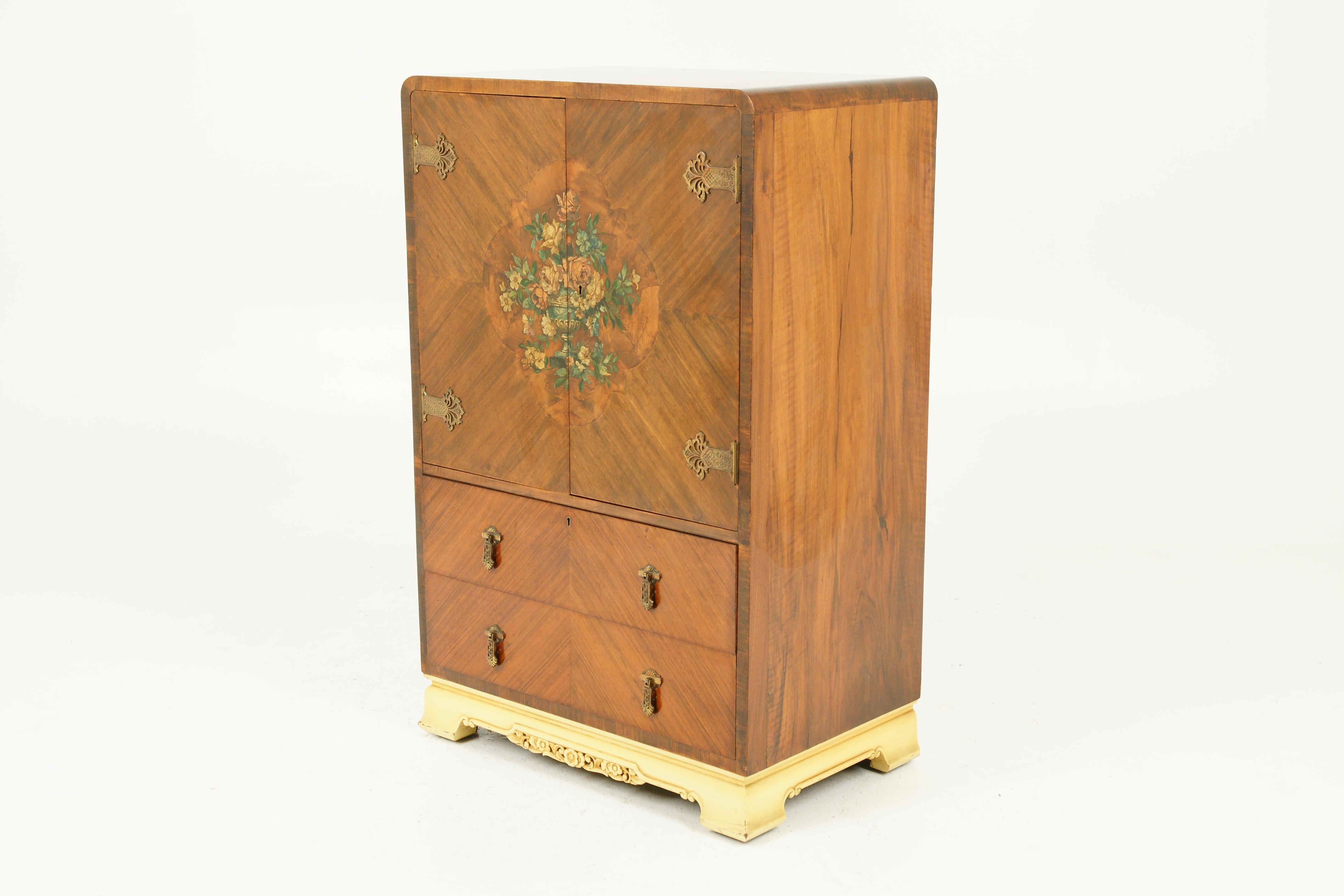 Antique Walnut Dresser, Art Deco Burr Walnut Dresser, Scotland 1930, B1771B 5