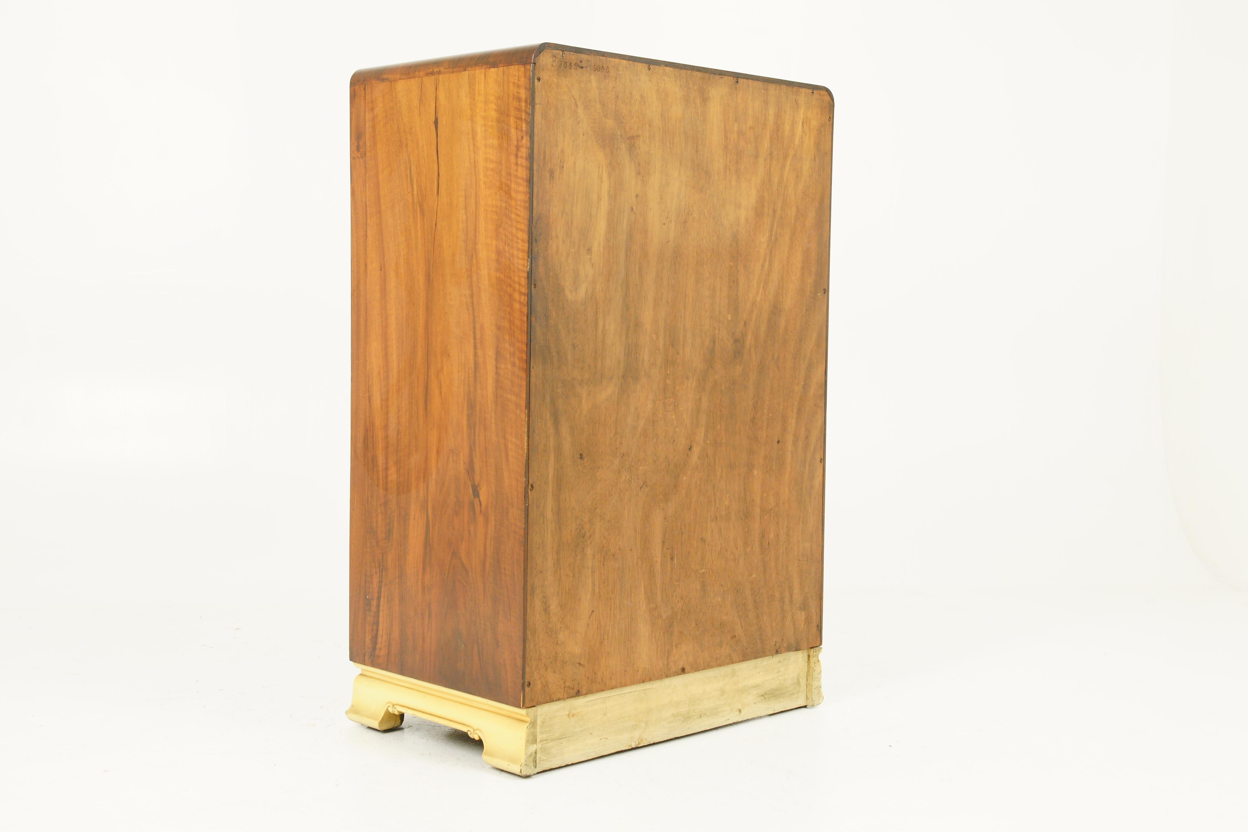 Antique Walnut Dresser, Art Deco Burr Walnut Dresser, Scotland 1930, B1771B 6