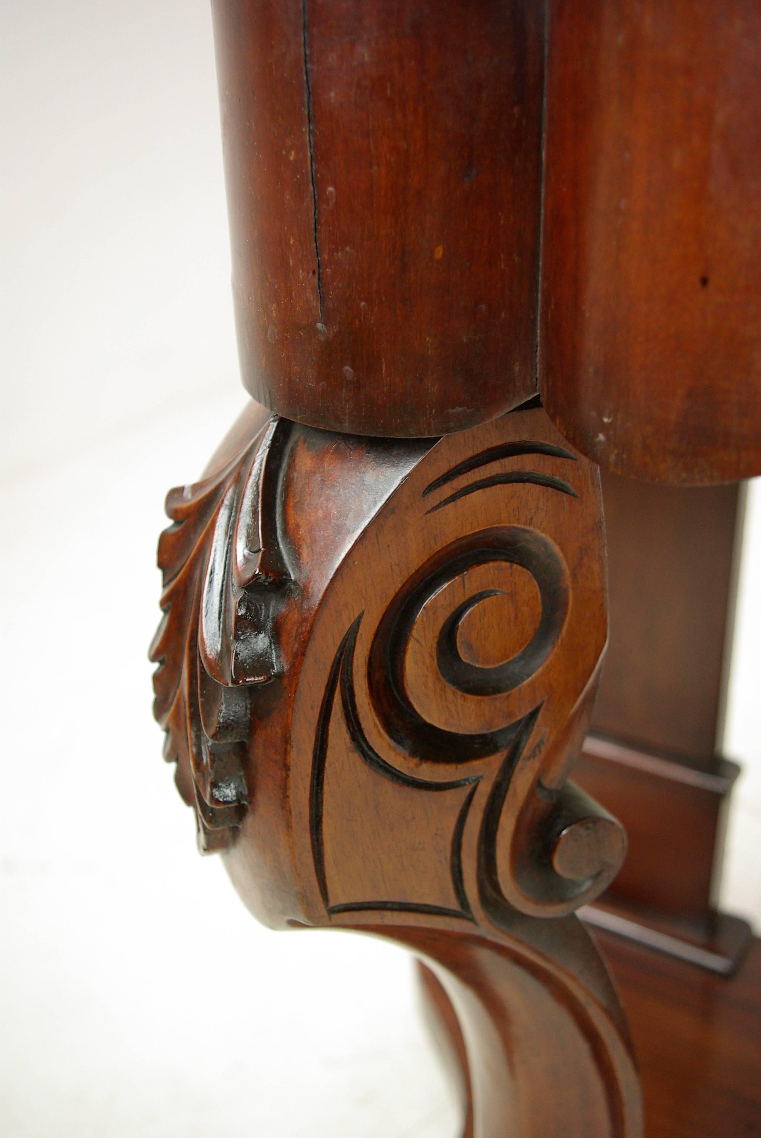 Scottish Antique Walnut Dresser, Carved Vanity, Duchess Dressing Table, 1870, B1018