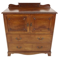 Antique Walnut Dresser, Edwardian Chest of Drawers, Scotland 1910, B1826A