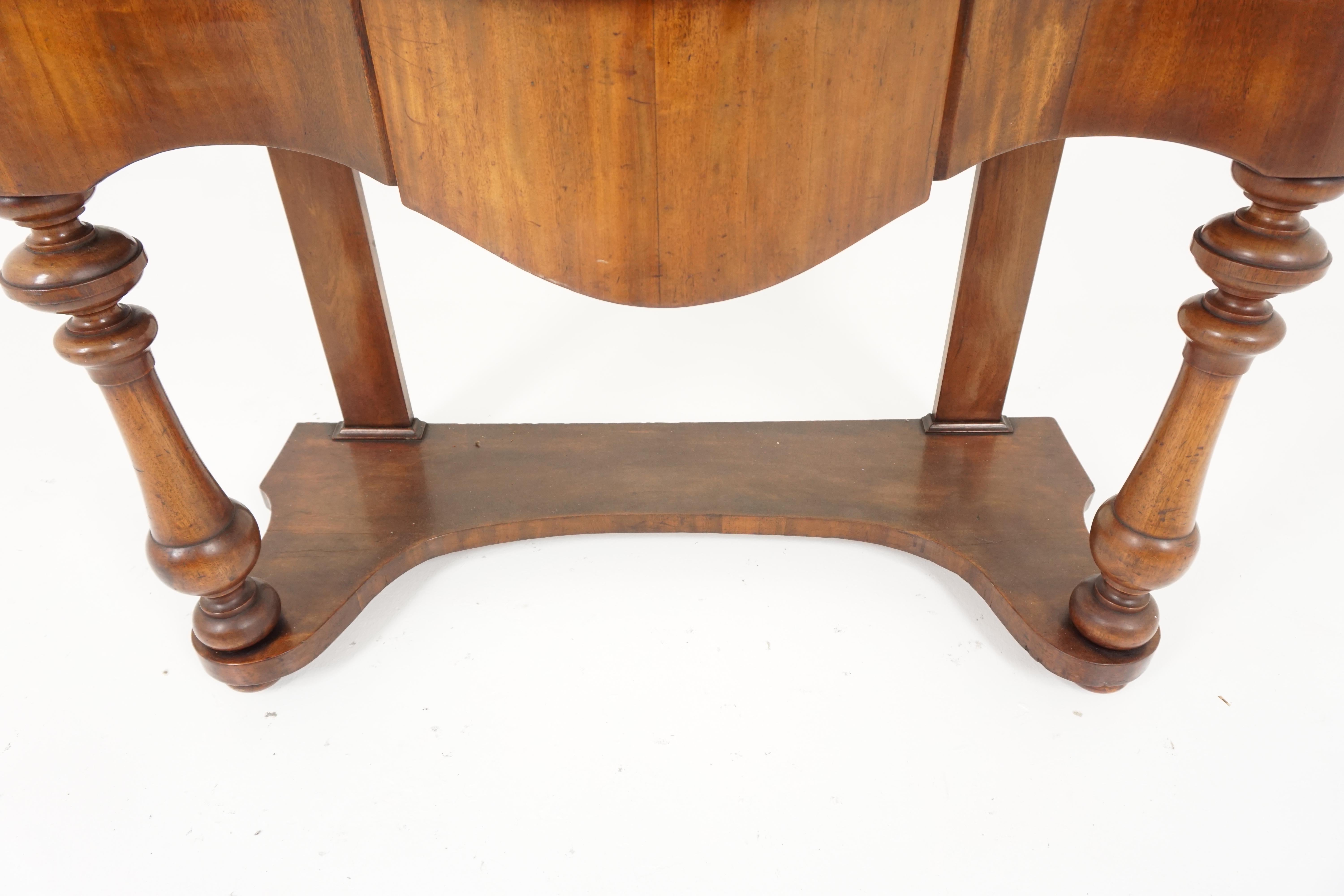 Scottish Antique Walnut Dresser, Victorian Duchess Vanity Table, Scotland 1870