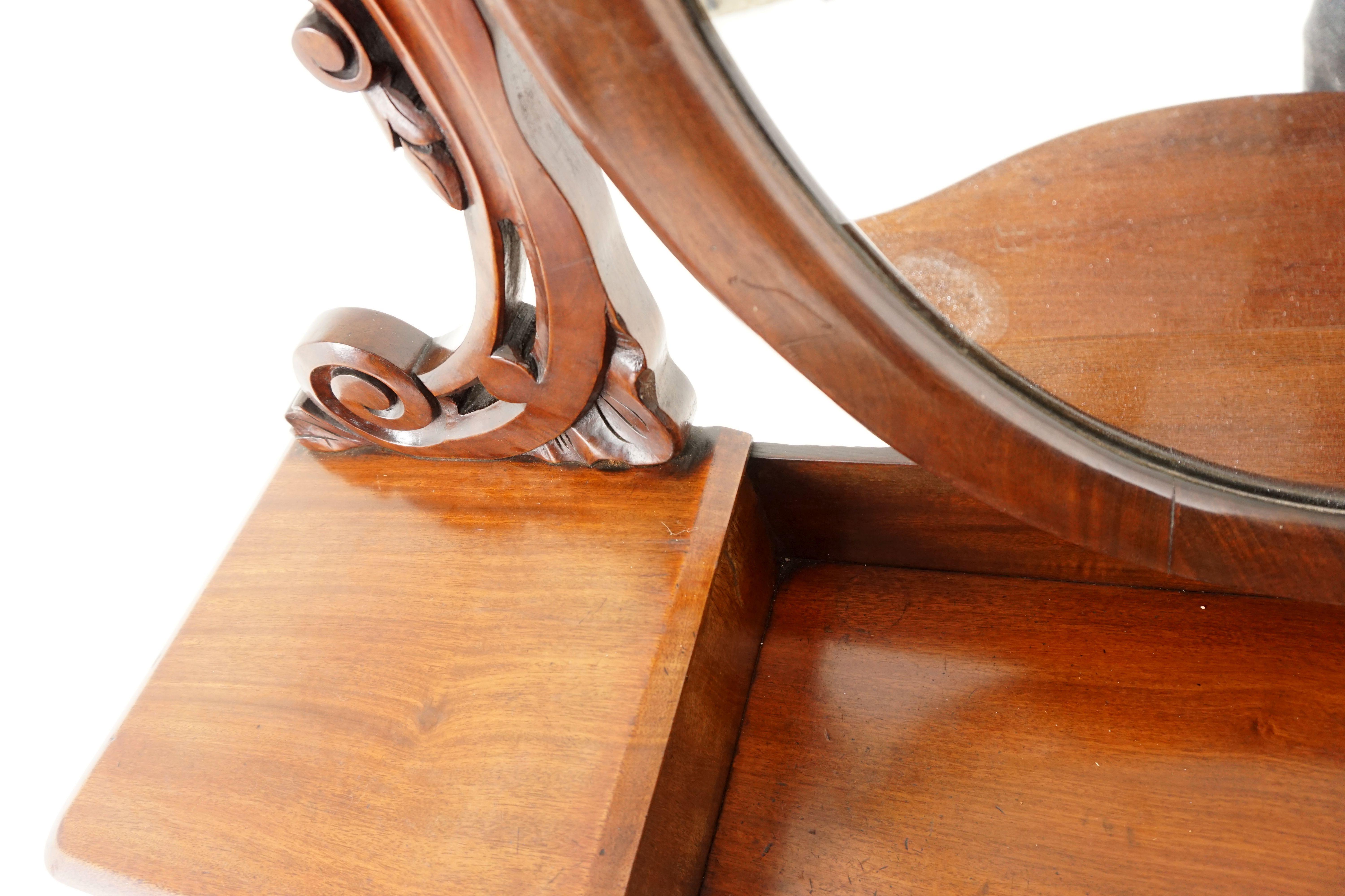 Hand-Crafted Antique Walnut Dresser, Victorian Duchess Vanity Table, Scotland 1870