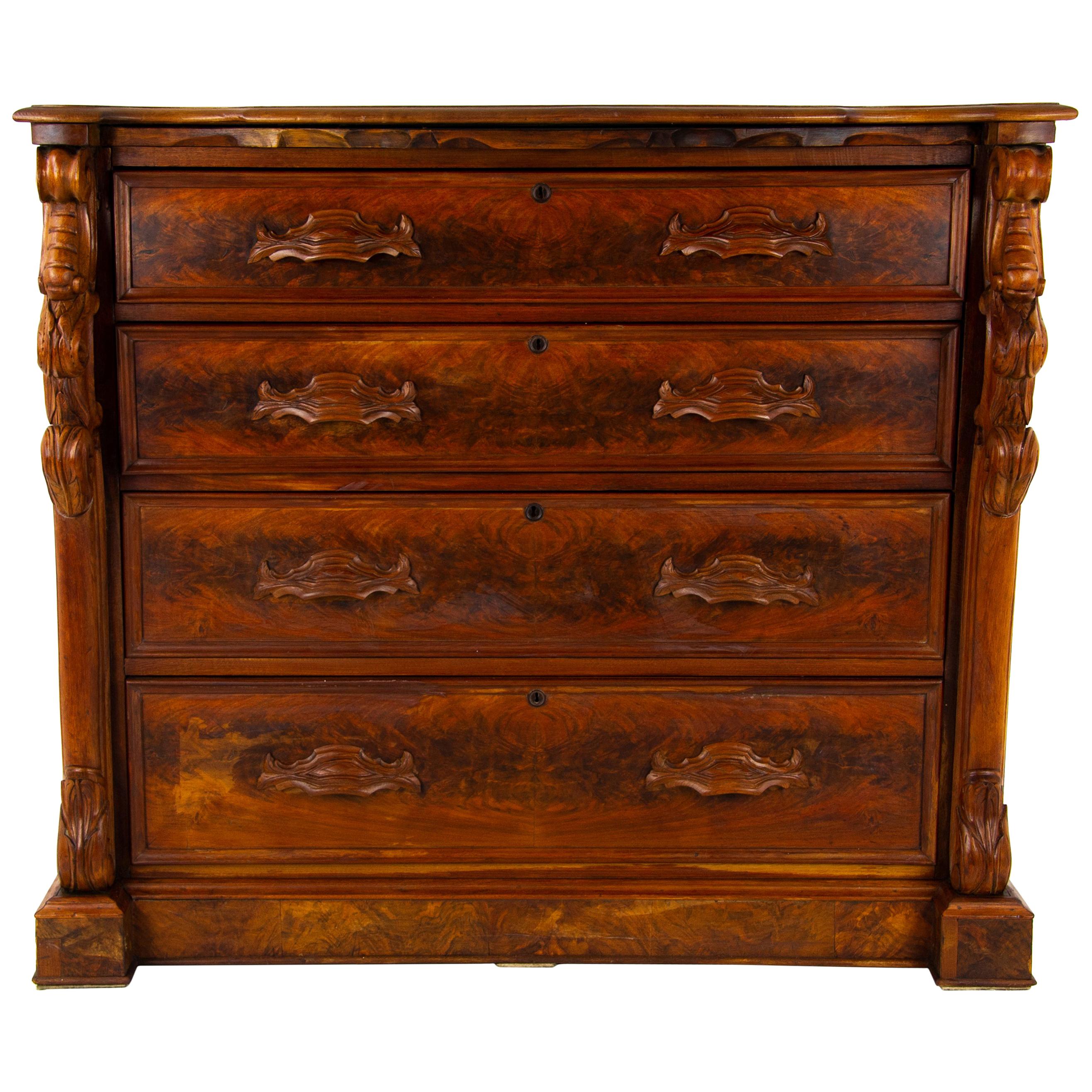 Ancienne commode en noyer:: commode vintage:: noyer:: East Lake:: Amérique:: 1880:: B1485