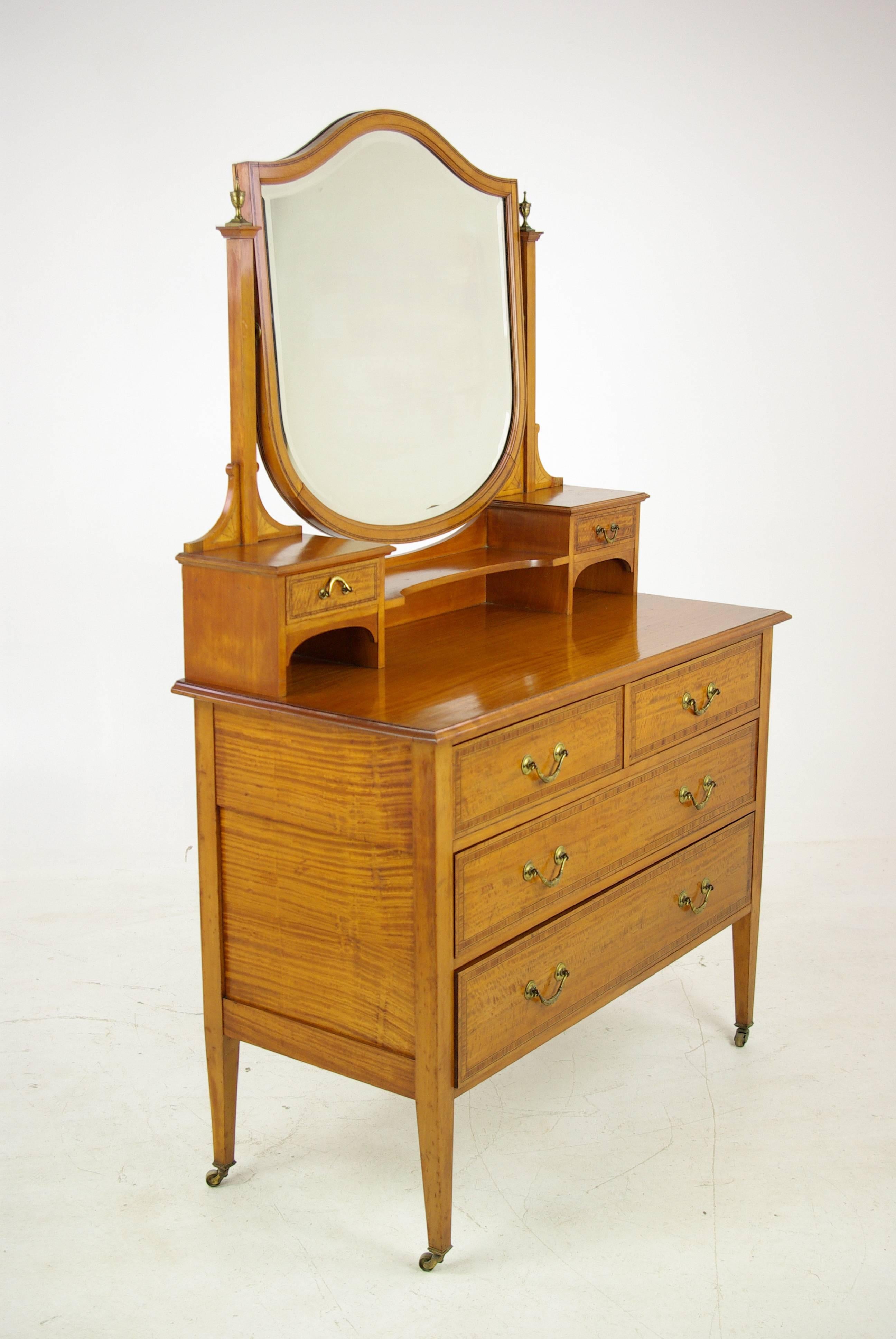Antique Walnut Dresser, Vintage Walnut Vanity, Scotland, 1900  REDUCED!!!! 3