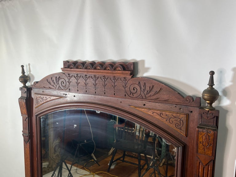 Antique Walnut Eastlake Pier Mirror For Sale at 1stDibs