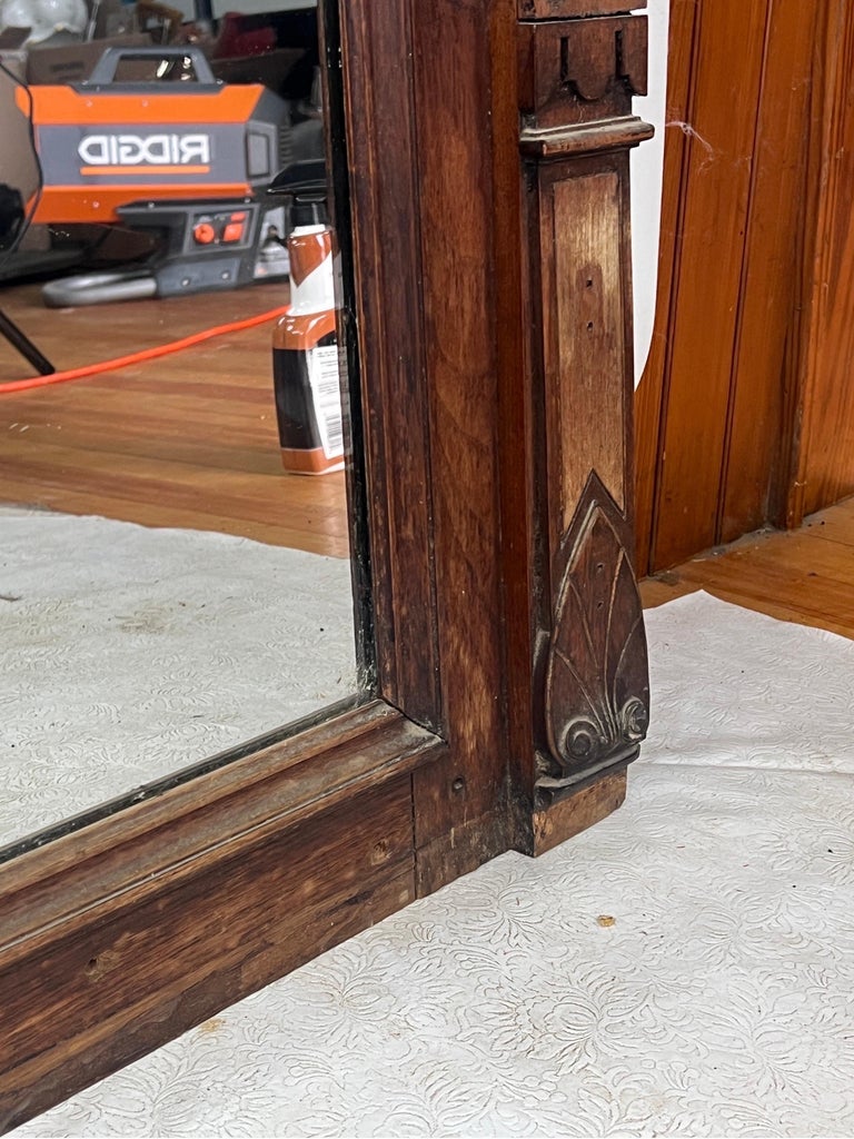 Antique Walnut Eastlake Pier Mirror For Sale at 1stDibs