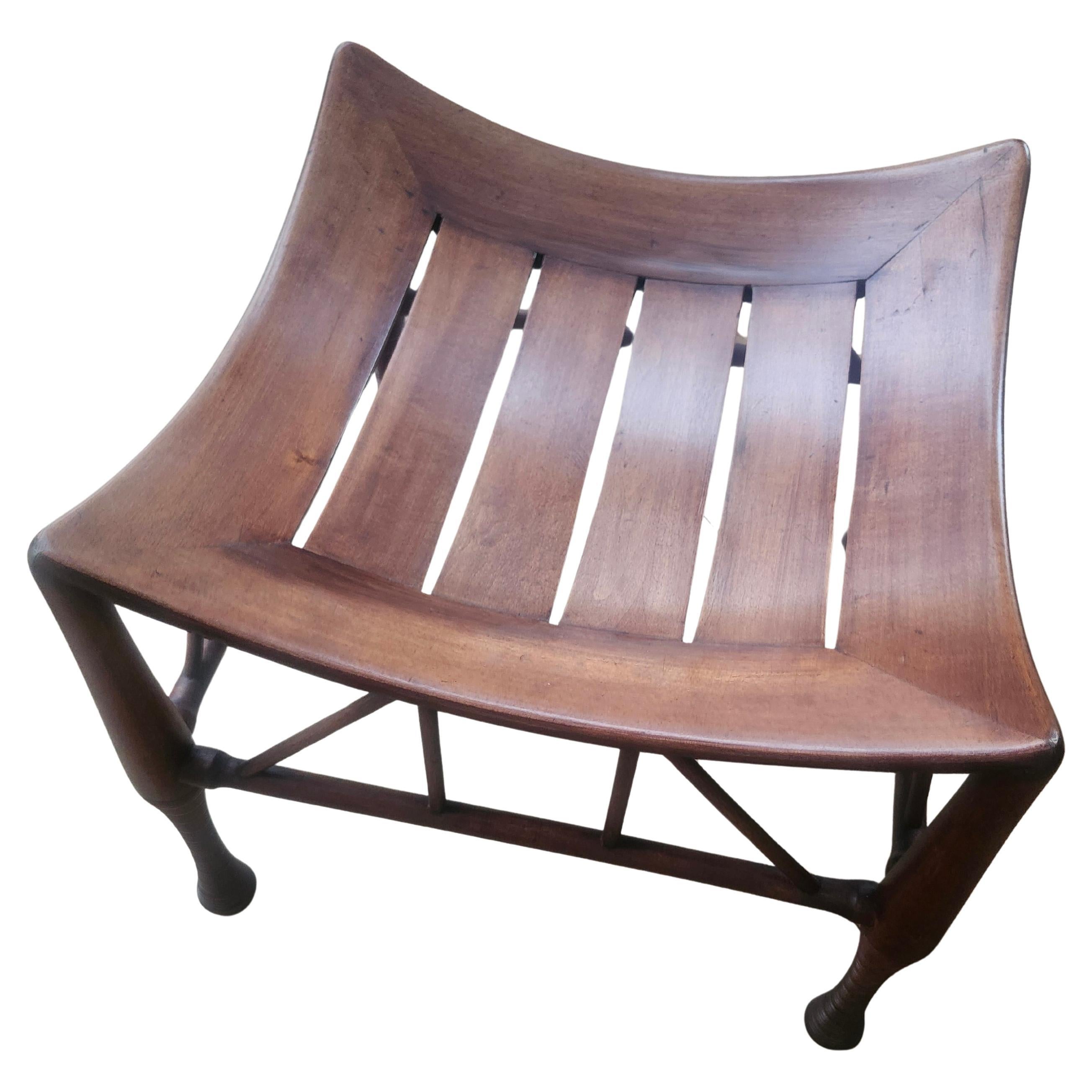 Antike Nussbaum ägyptischen Wiedergeburt Theben Hocker C1875 (Handgefertigt) im Angebot