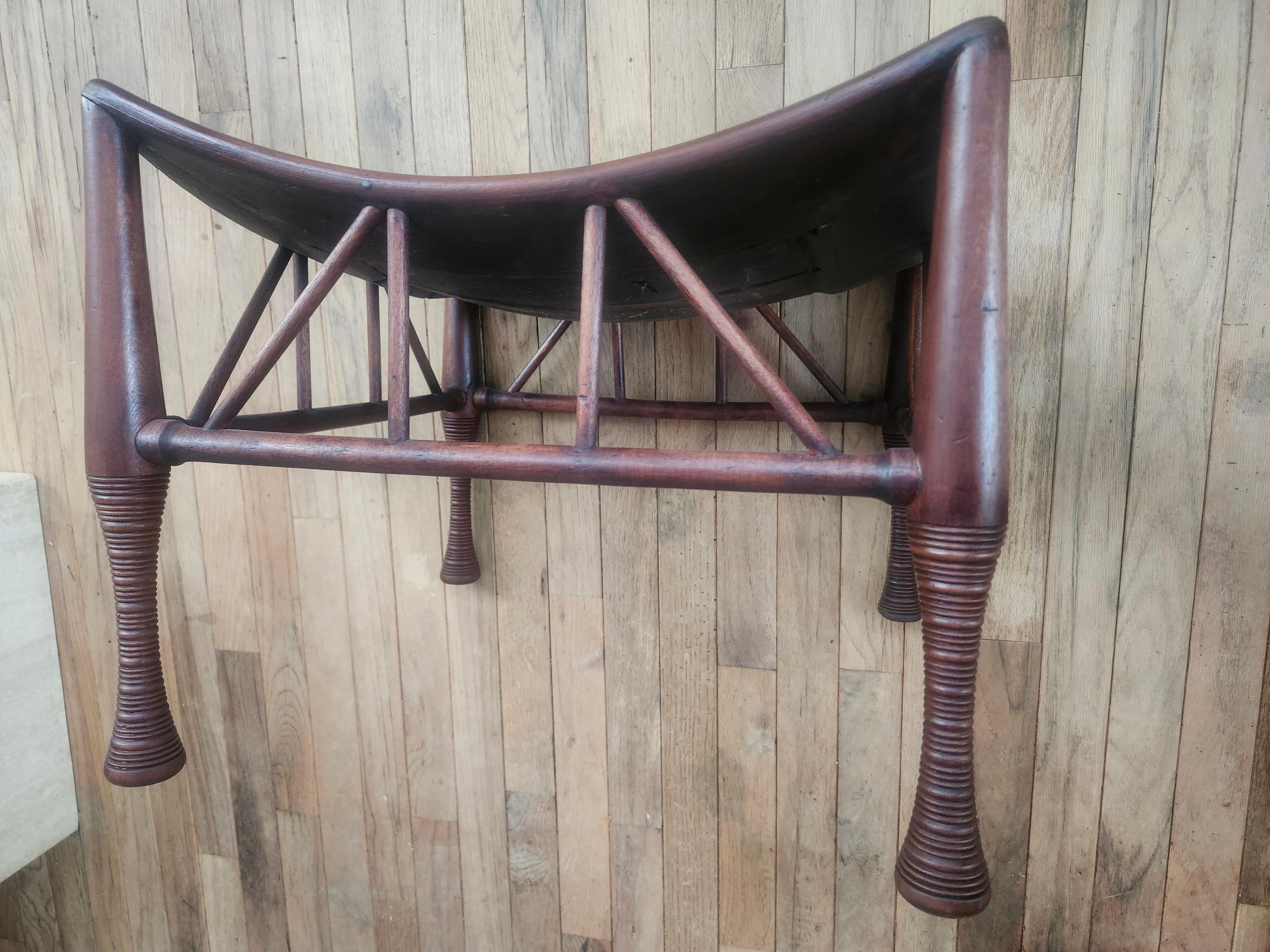 Antike Nussbaum ägyptischen Wiedergeburt Theben Hocker C1875 (Spätes 19. Jahrhundert) im Angebot