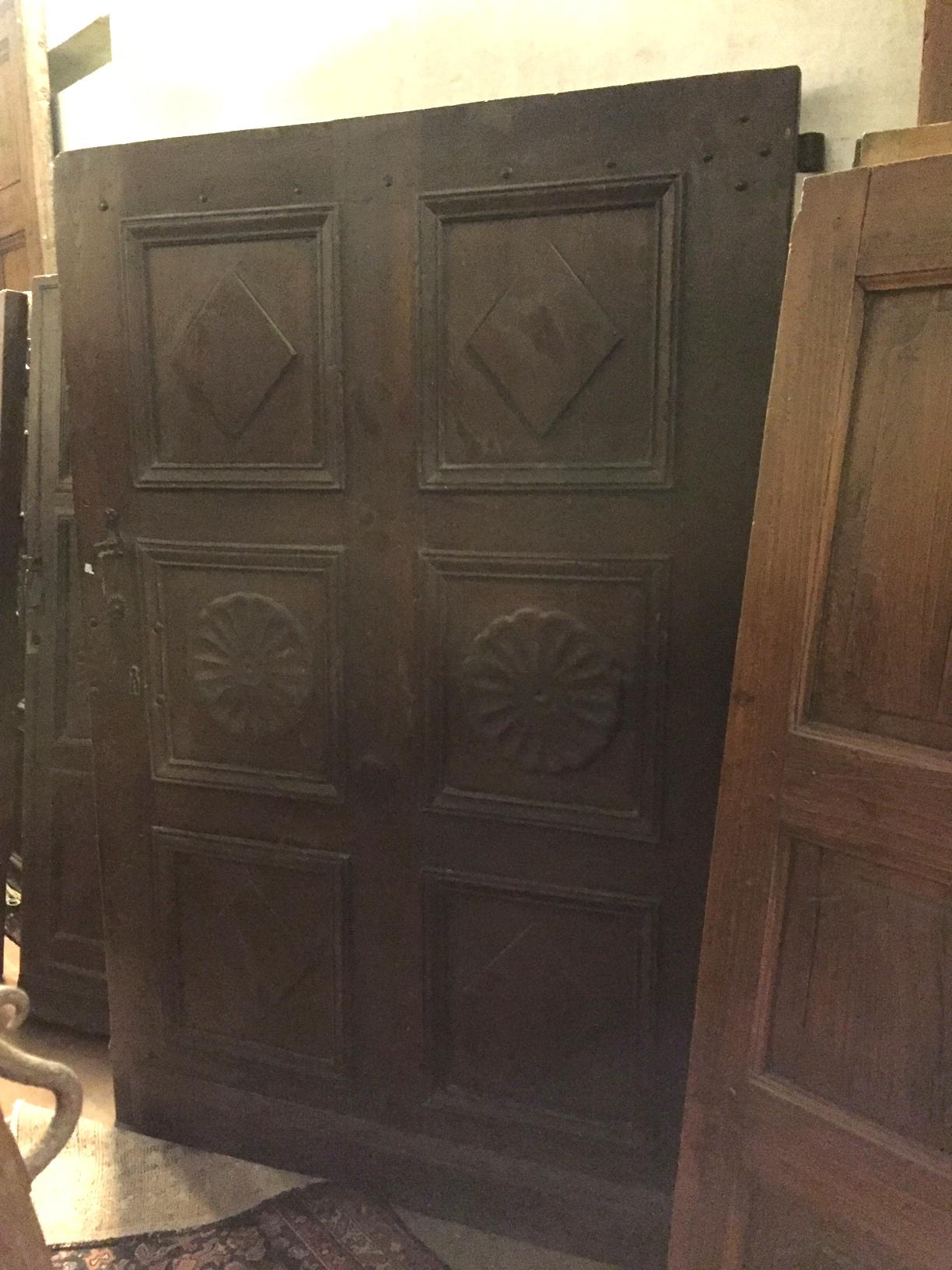 Hand-Carved Antique Walnut Entry Door