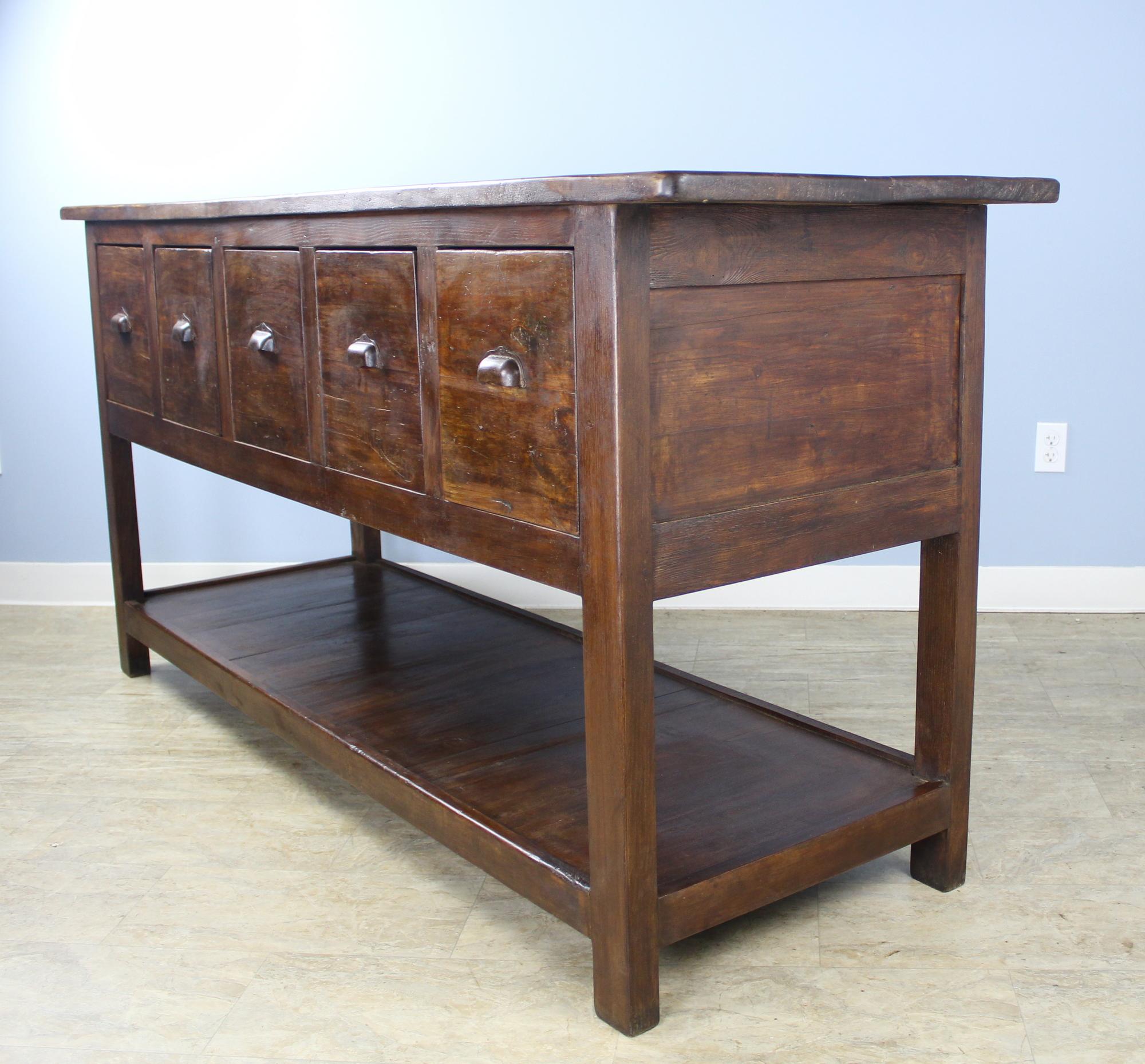 Antique Walnut Five Drawer Potboard Server or Counter 3