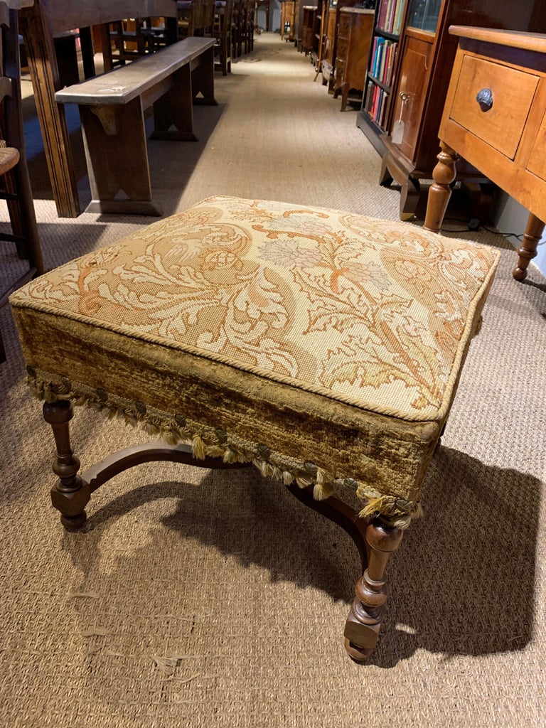 Antique Walnut Footstool For Sale at 1stDibs