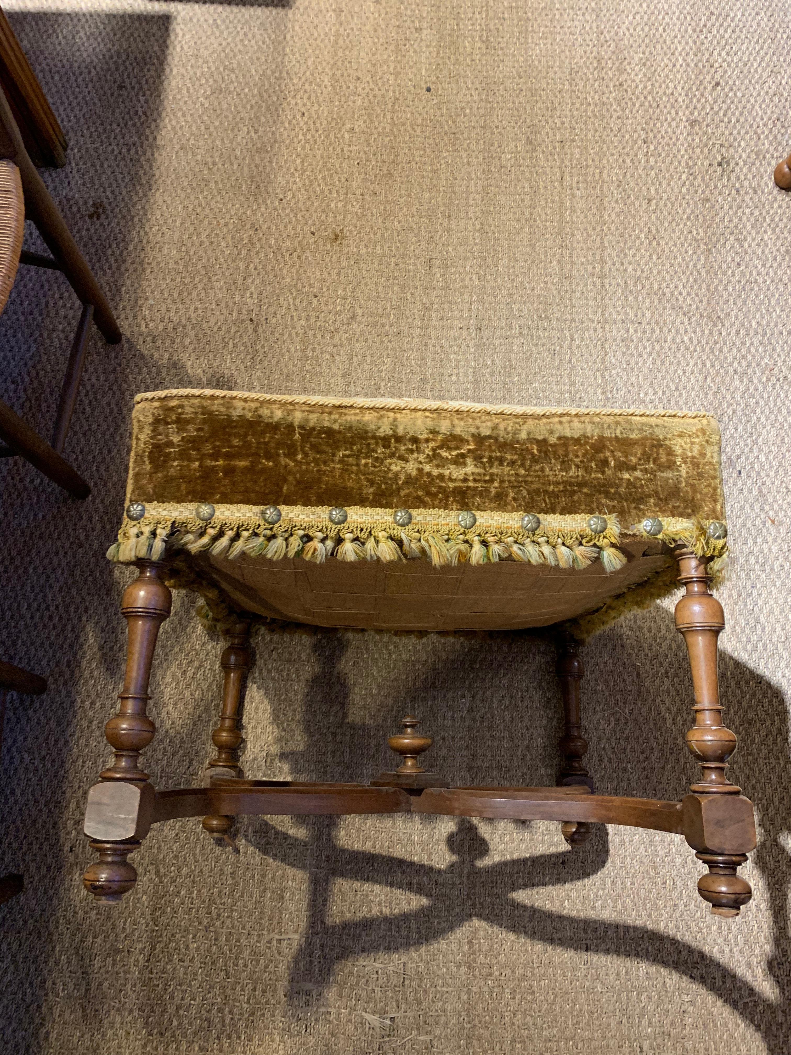 Antique Walnut Footstool For Sale 1