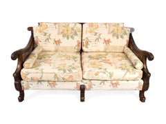 Antique English Caned Bergere Sofa, Circa 1920