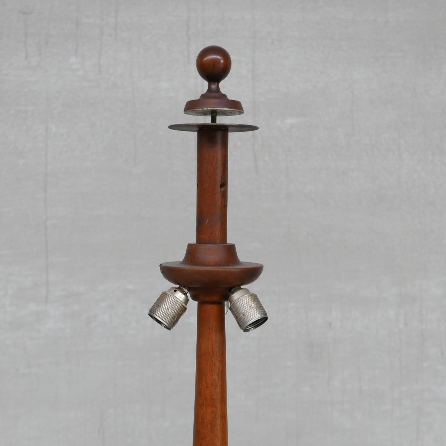 Mid-Century Modern Antique Walnut French Floor Lamp For Sale