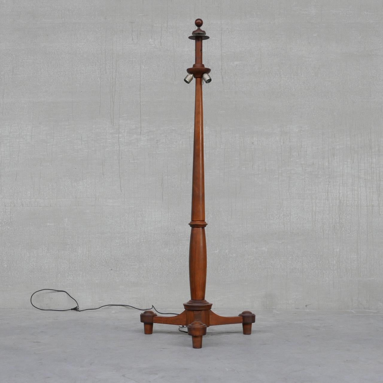 Mid-20th Century Antique Walnut French Floor Lamp For Sale