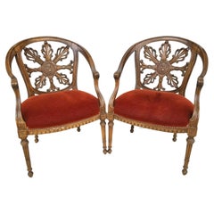 Used Walnut French Provincial Accent Armchairs