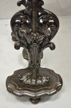 Antique Walnut French Renaissance Double Pedestal Side Table by Imperial Tables