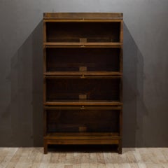 Antique Walnut Globe-Wernicke 4 Stack Lawyer's Bookcase c.1920