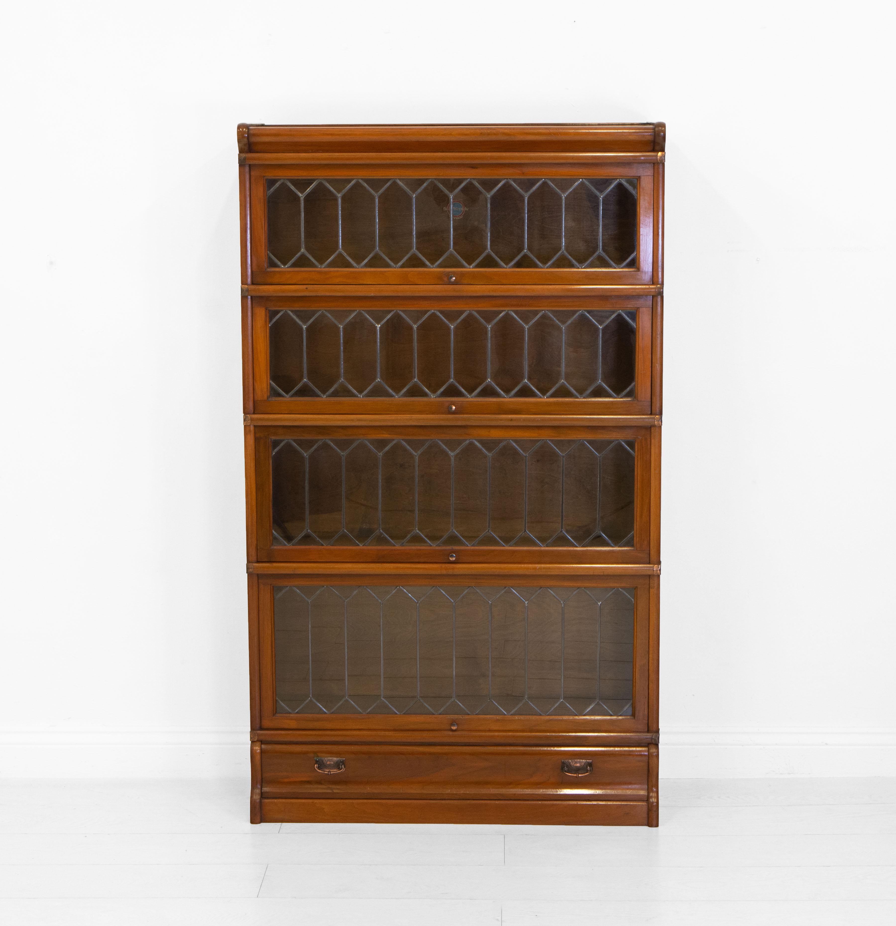 leaded glass barrister bookcase