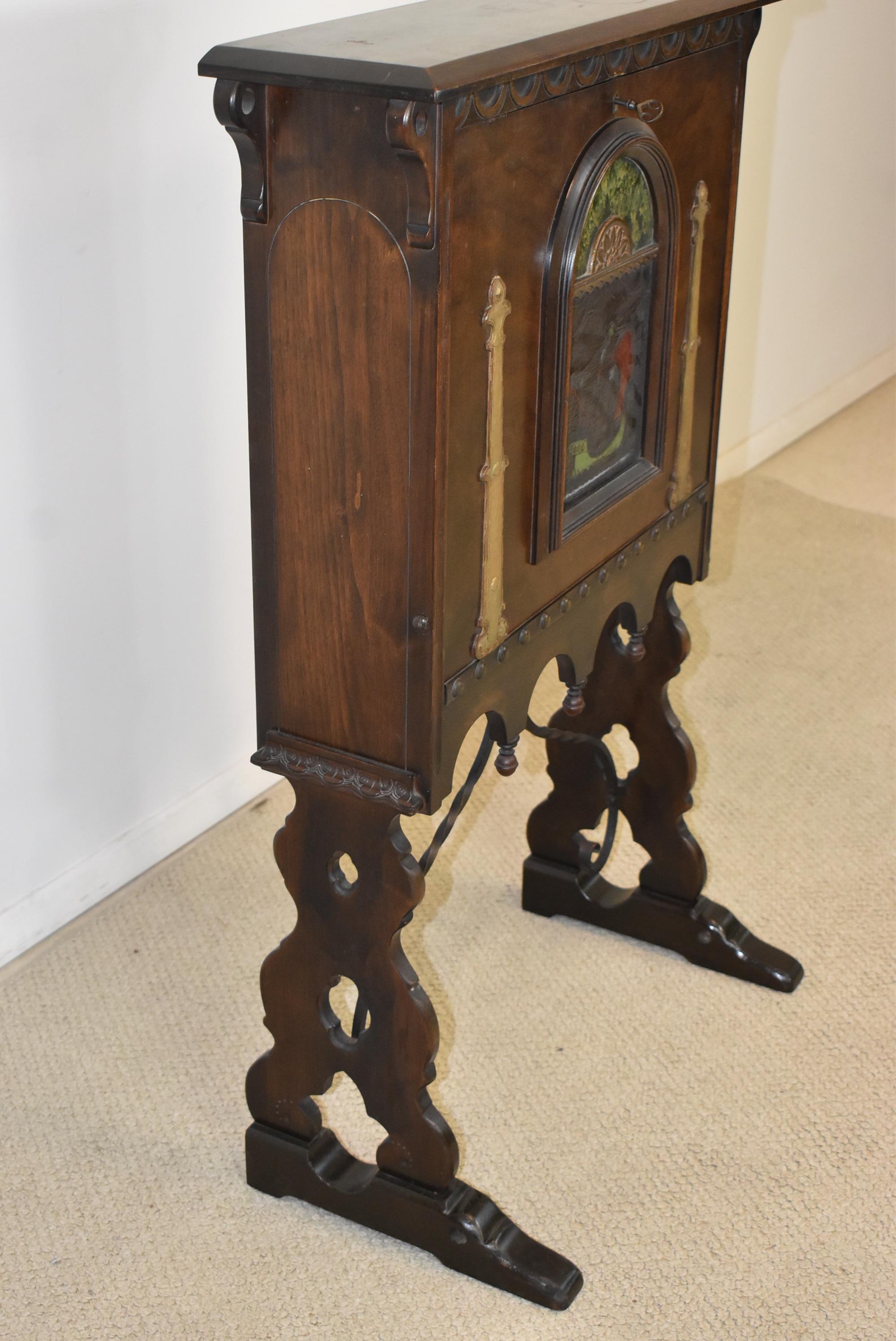 North American Antique Walnut Gothic Revival Drop Front Writing Desk Hastings Furniture Co For Sale