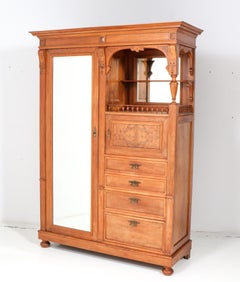 Antique Walnut Gründerzeit Armoire or Wardrobe, 1890s