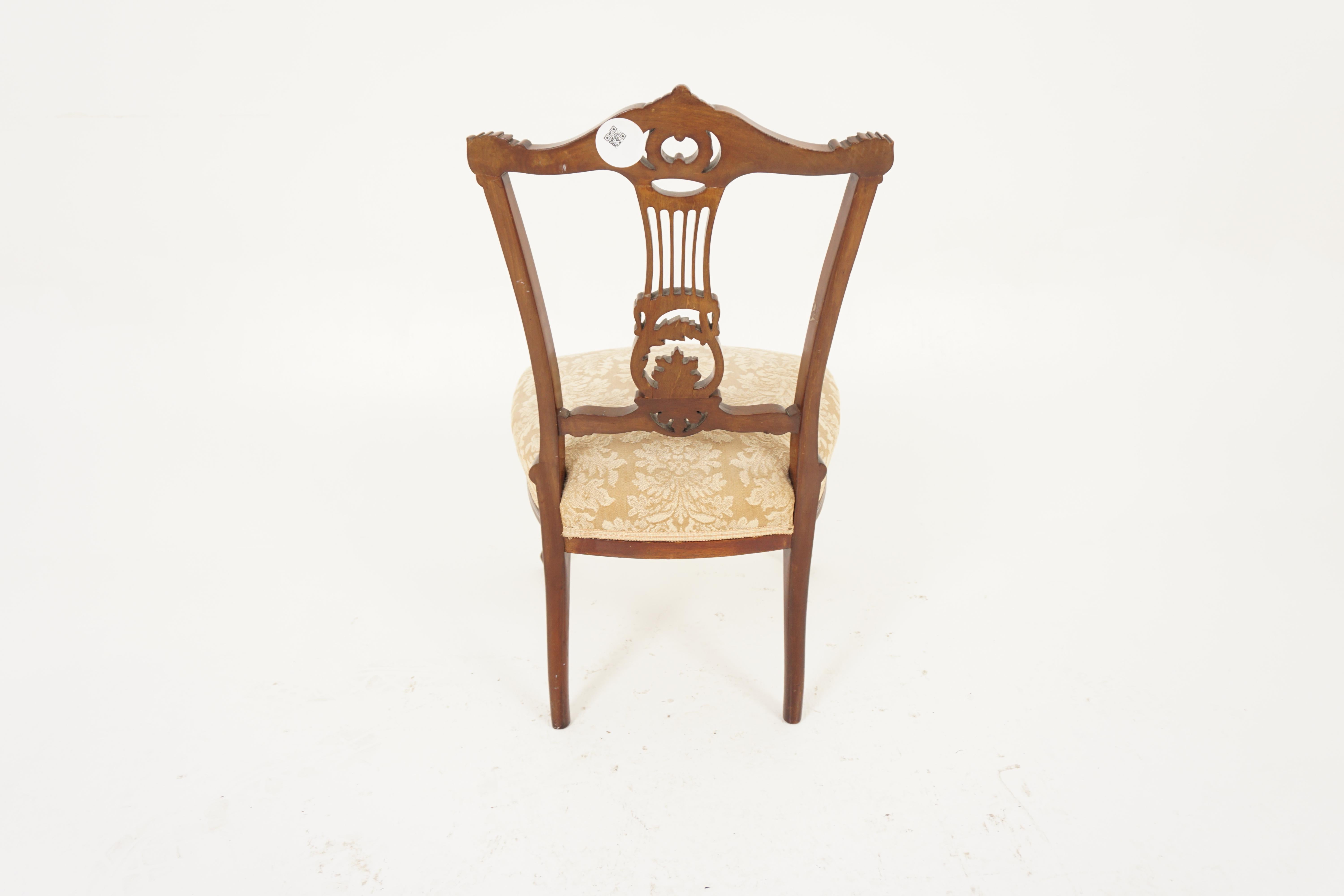 Paire de fauteuils de salon anciens en noyer, chaises d'appoint victoriennes, Écosse, 1890, H1071 en vente 1