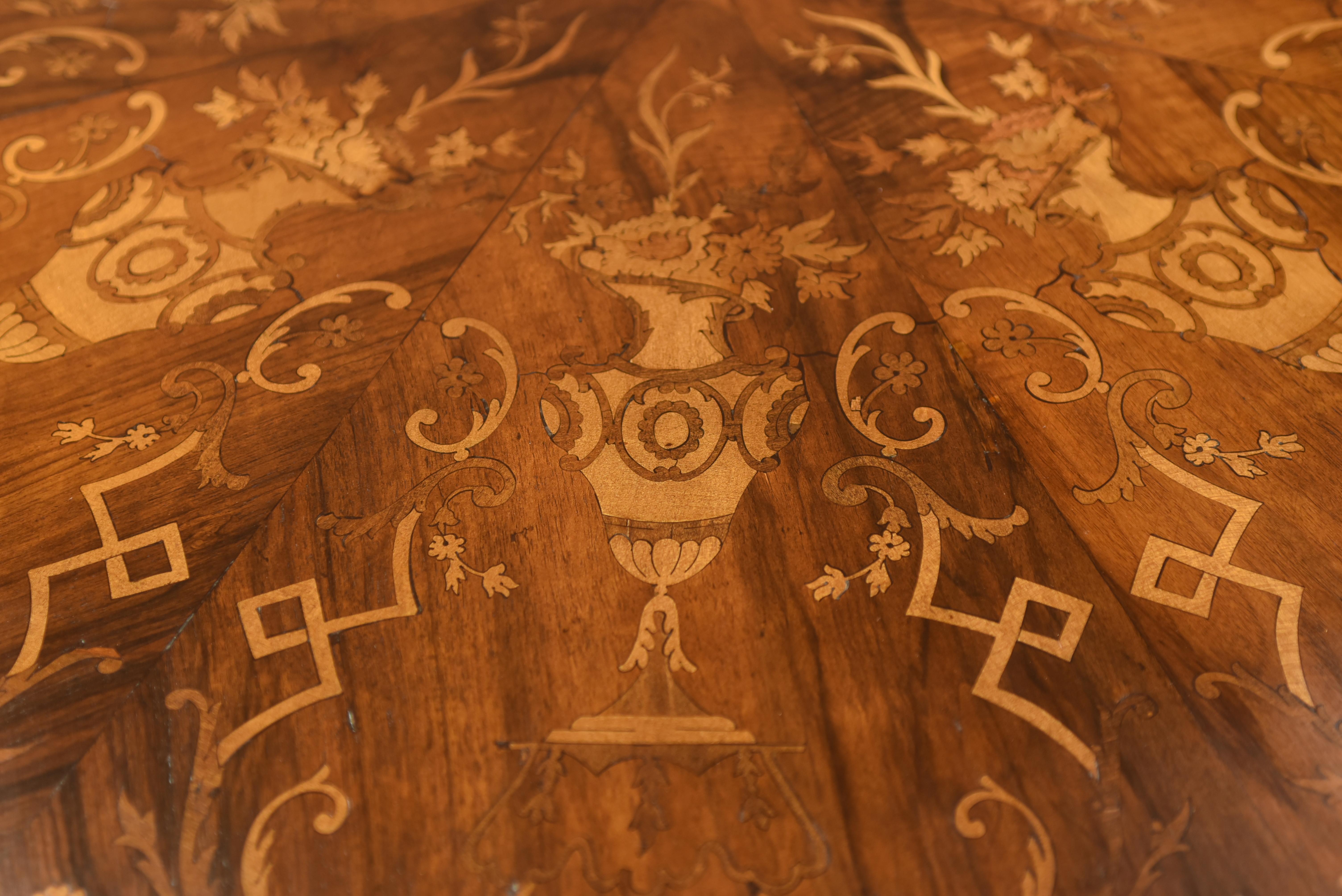 Early 20th Century Antique walnut inlaid centre table 