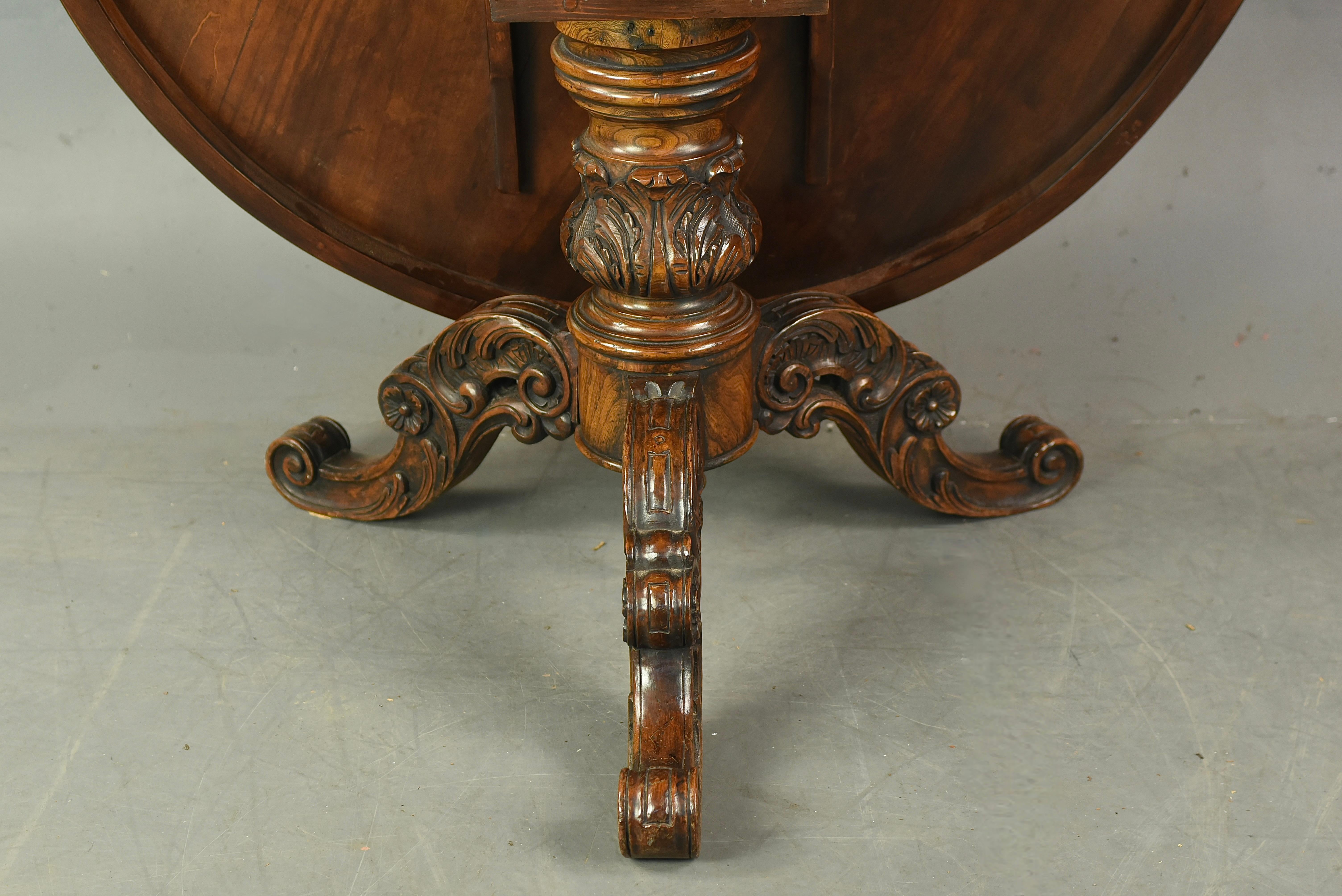 Antique walnut inlaid centre table  1