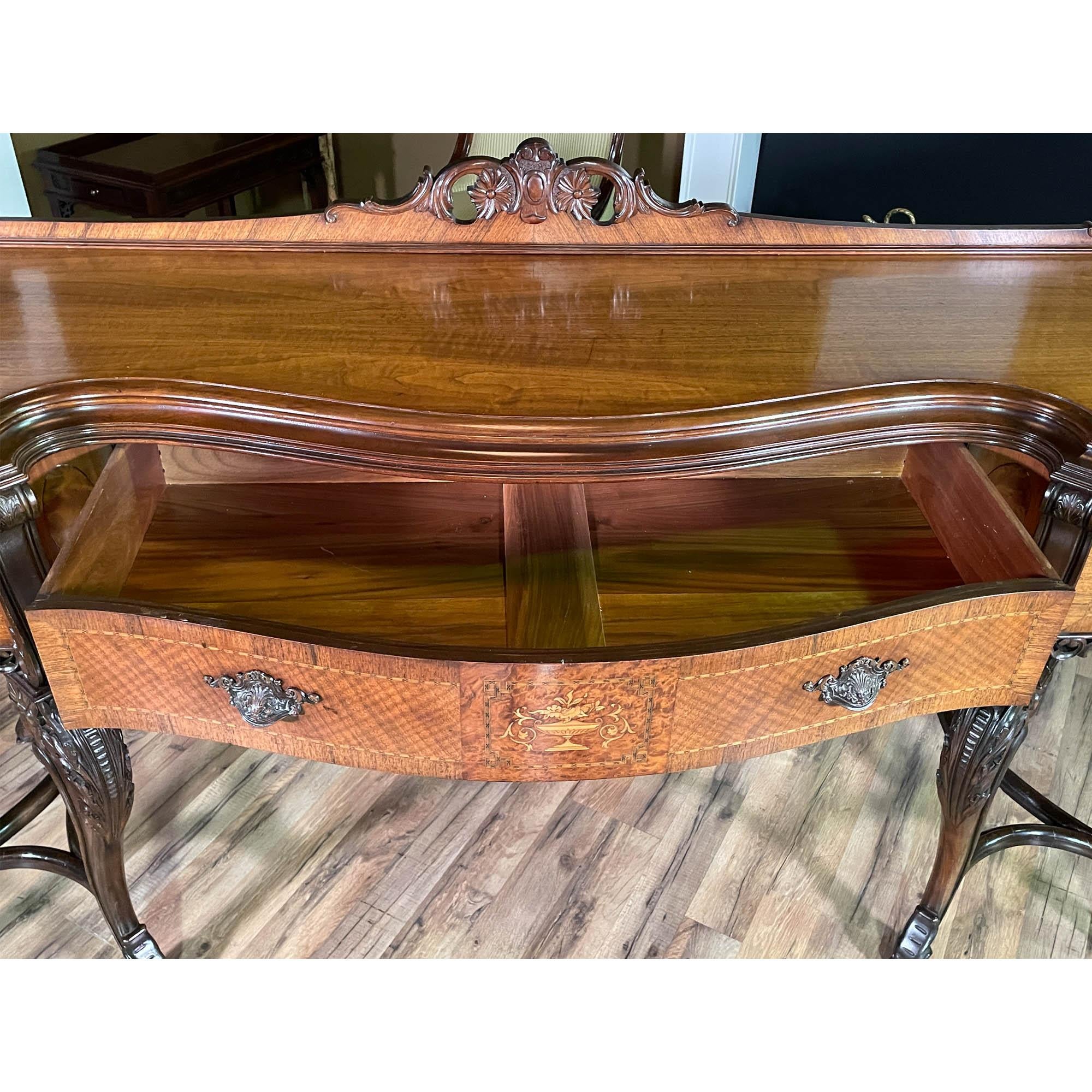 Antique Walnut Inlaid Sideboard For Sale 5