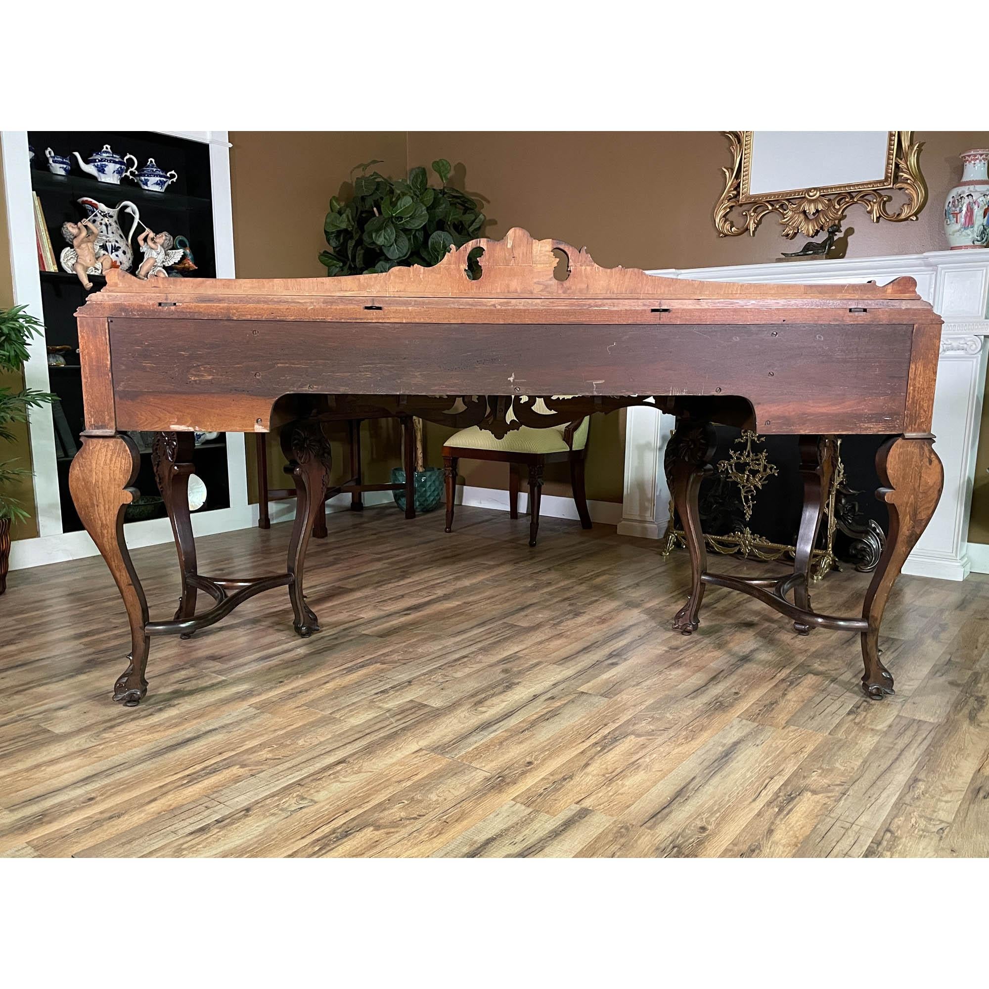 Antique Walnut Inlaid Sideboard For Sale 14