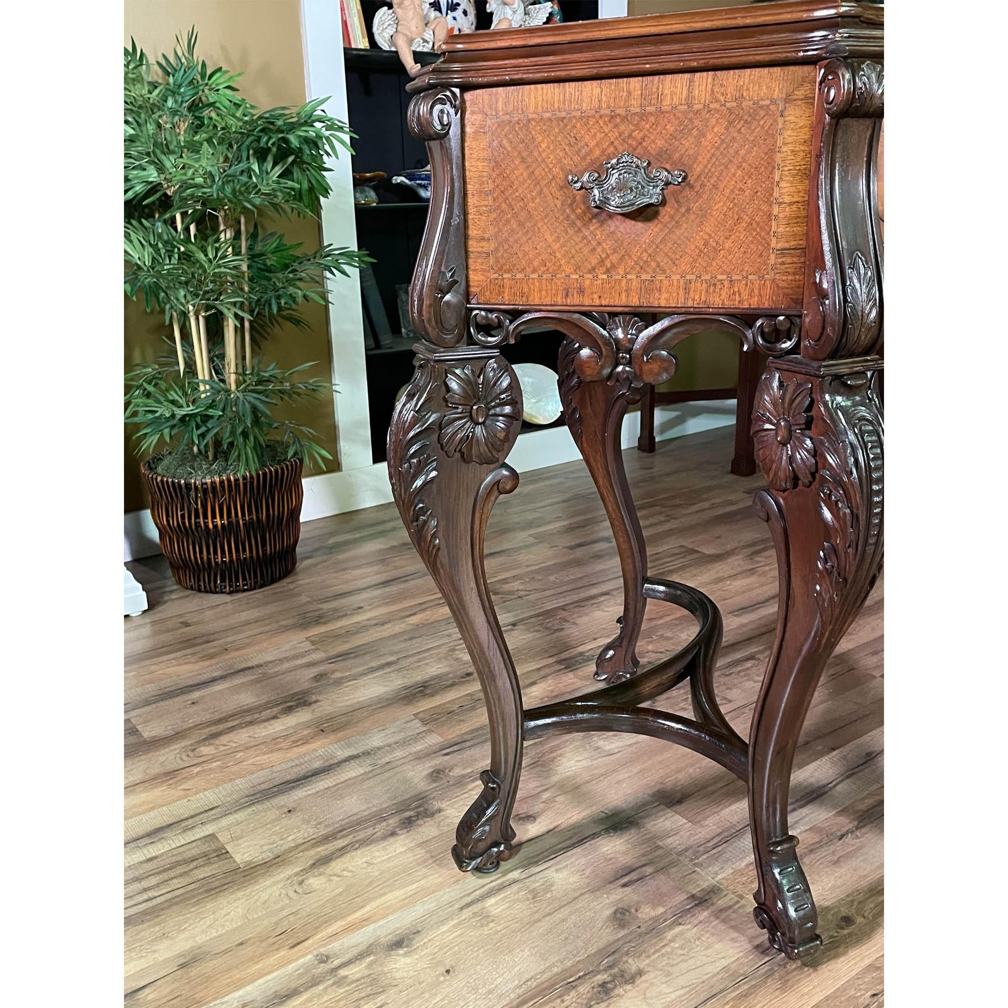 Antique Walnut Inlaid Sideboard For Sale 3