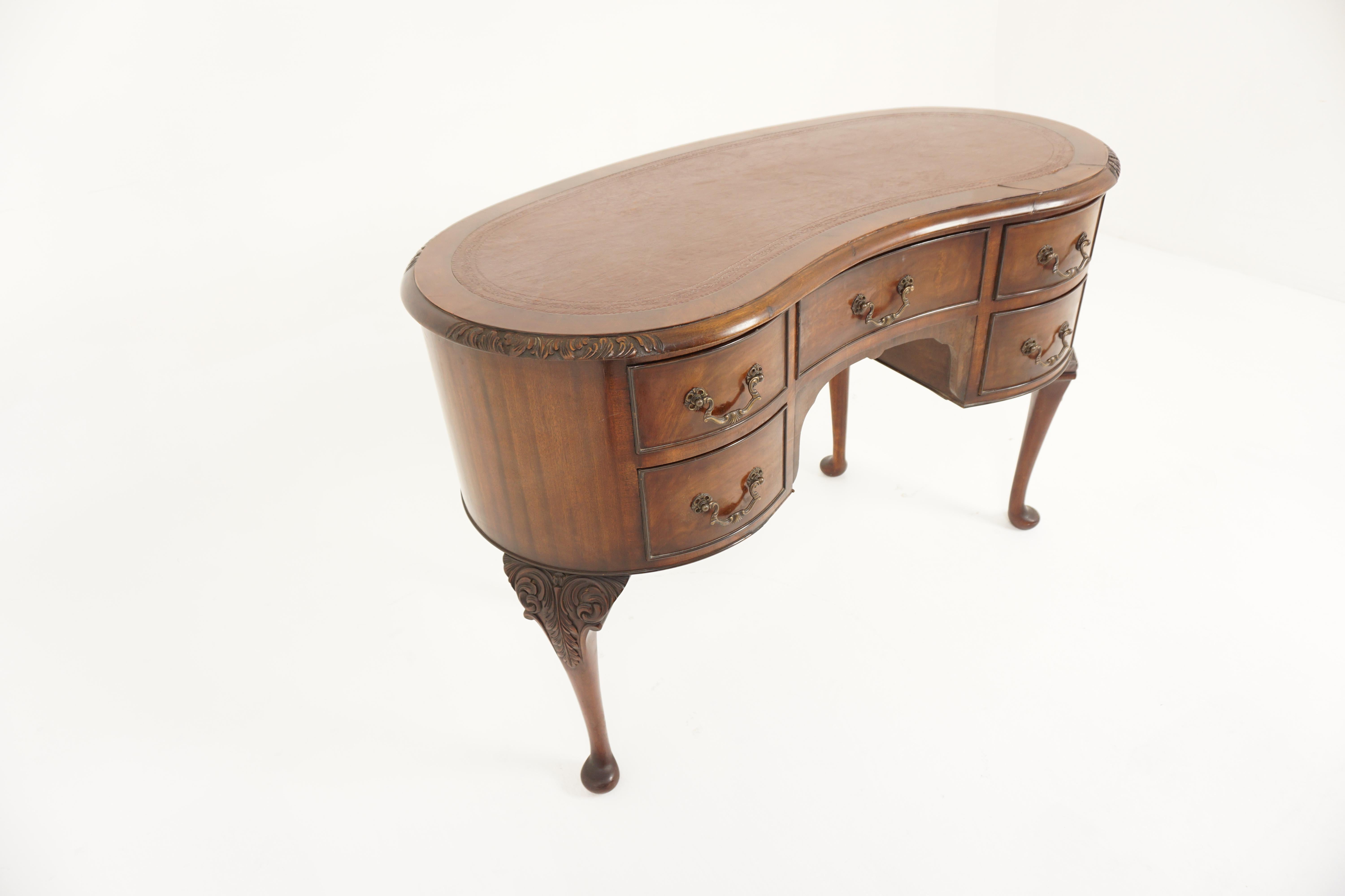 antique kidney shaped desk value